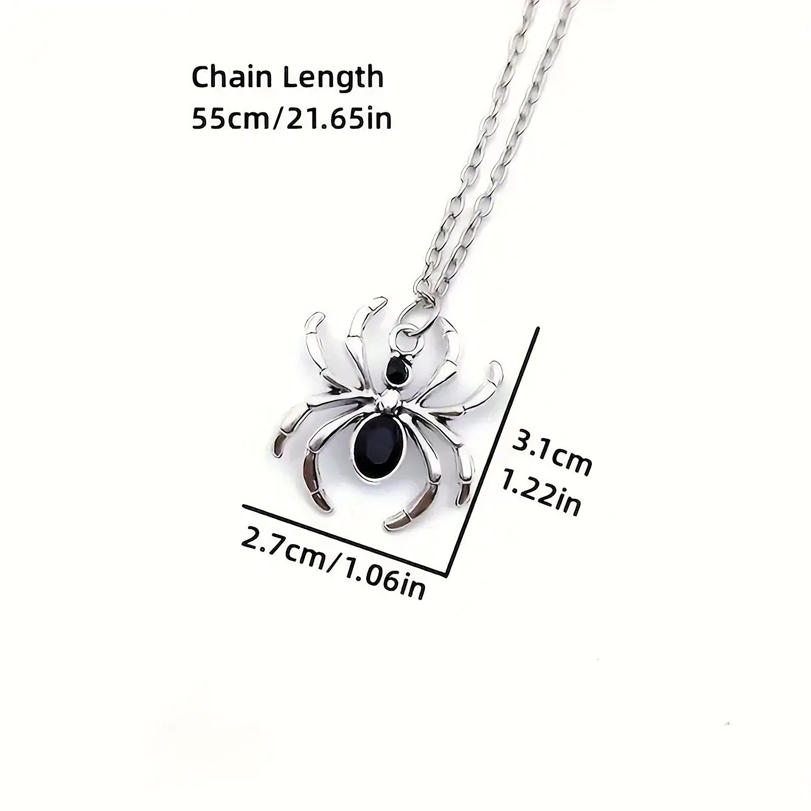 Silver Black Spider Necklace – Bold & Mysterious Elegance