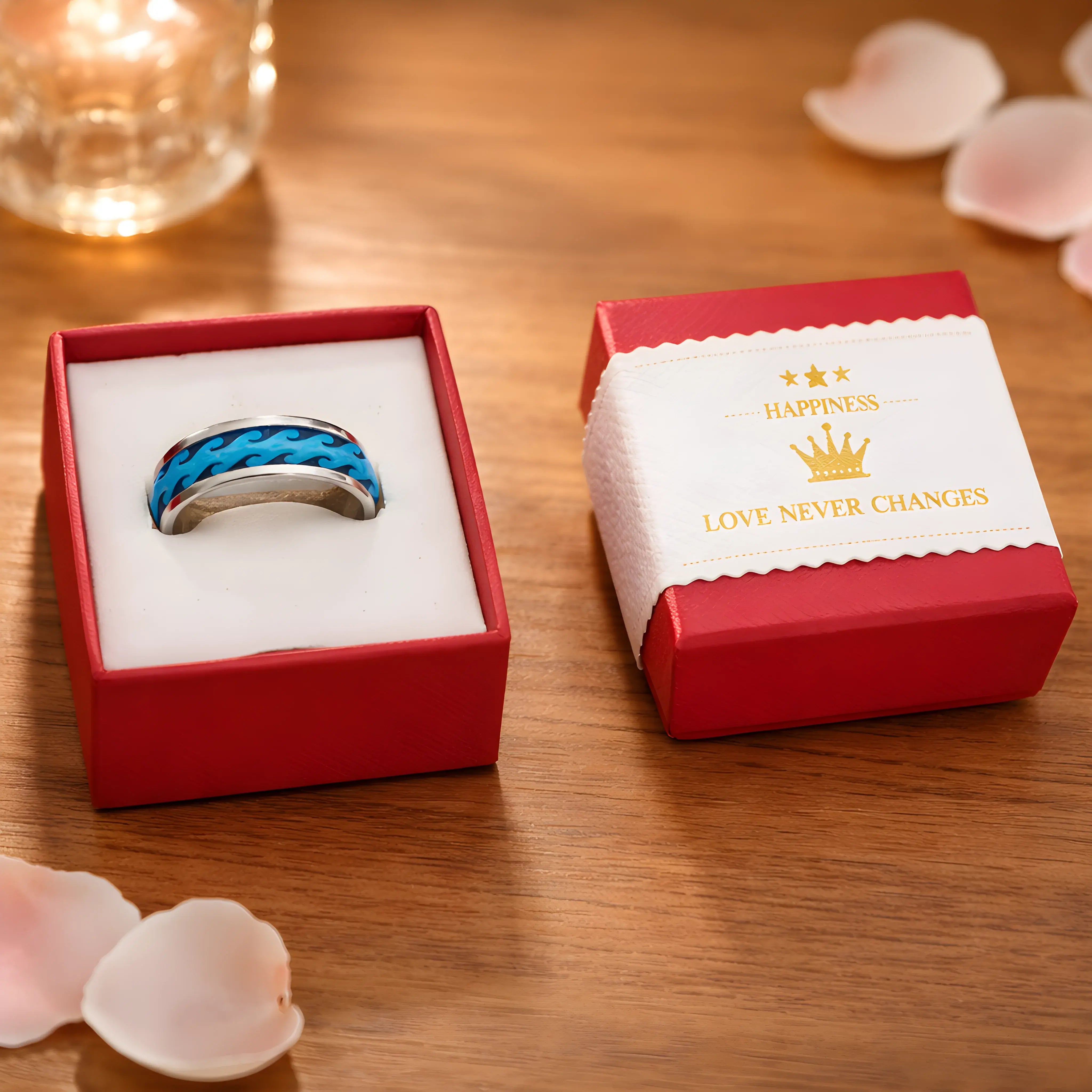 Blue Flame Inlay Ring 6.1cm