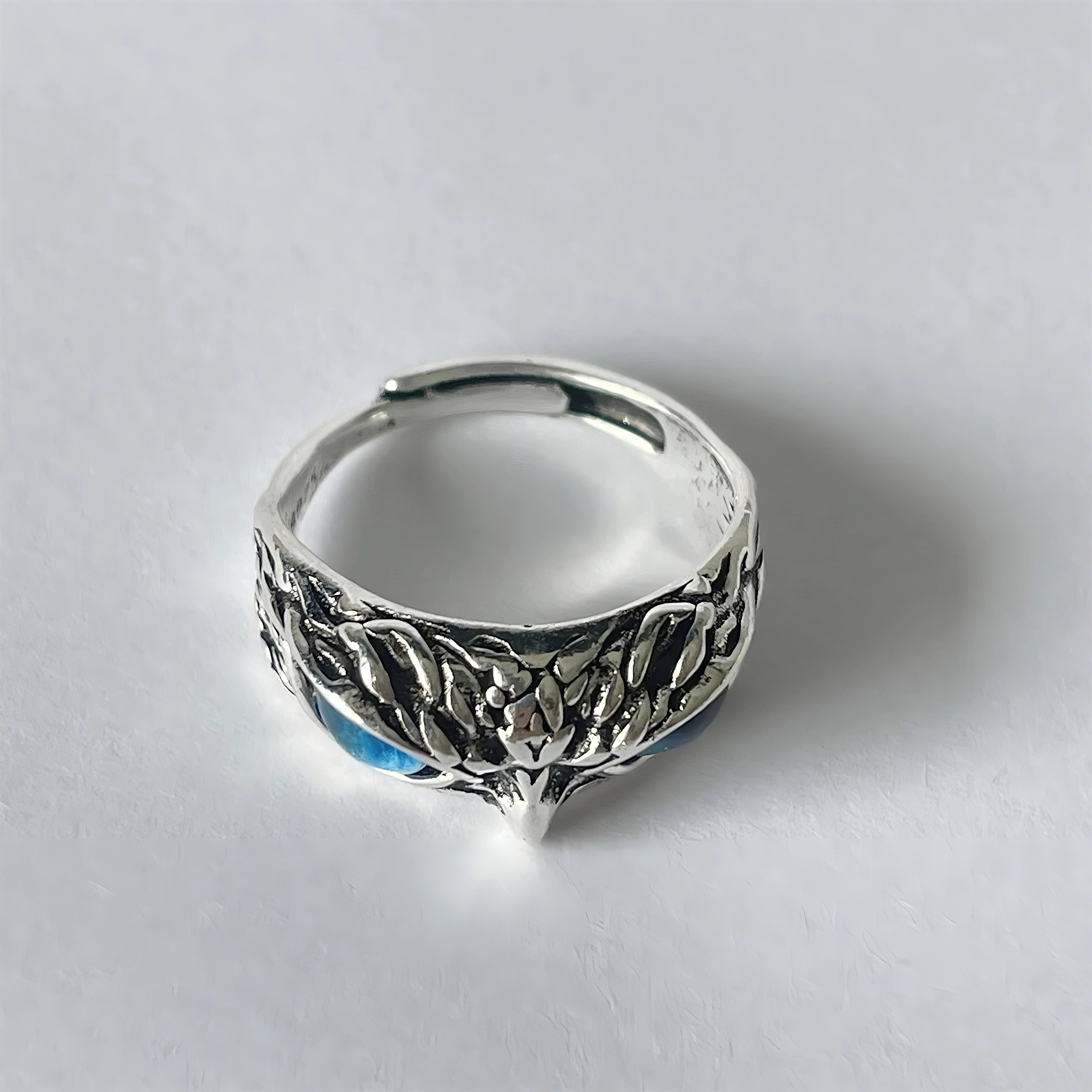 Blue Owl Gaze Ring