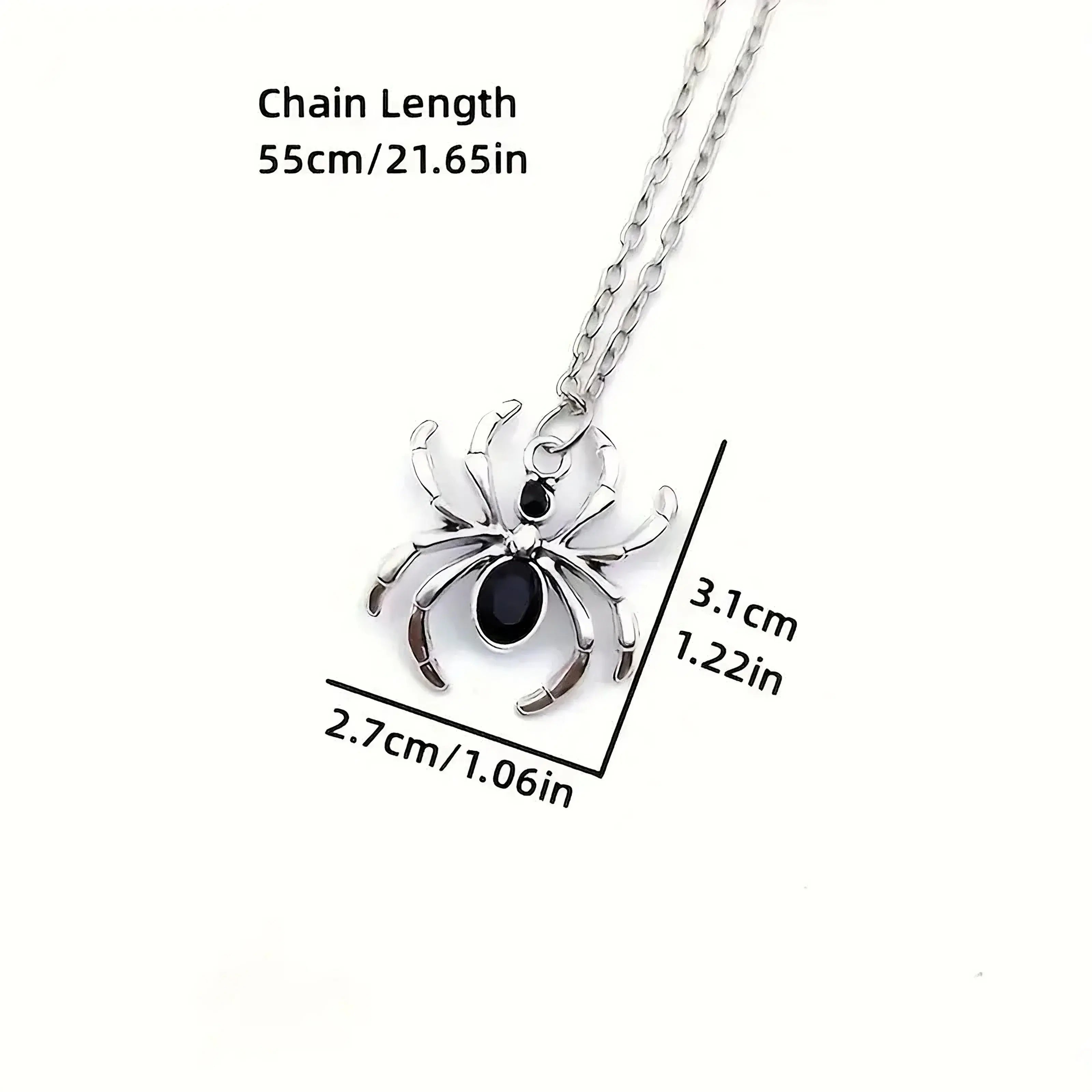 Silver Black Spider Necklace – Bold & Mysterious Elegance