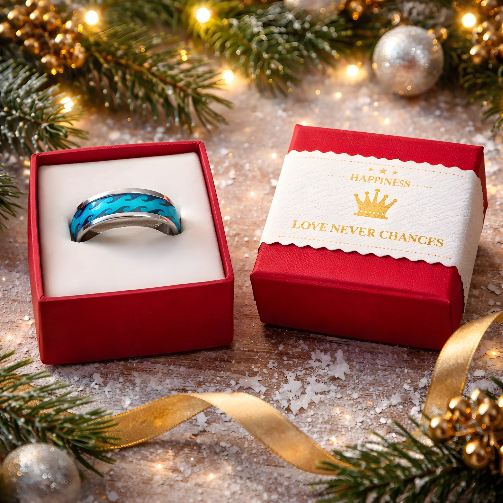 Blue Flame Inlay Ring 6.1cm