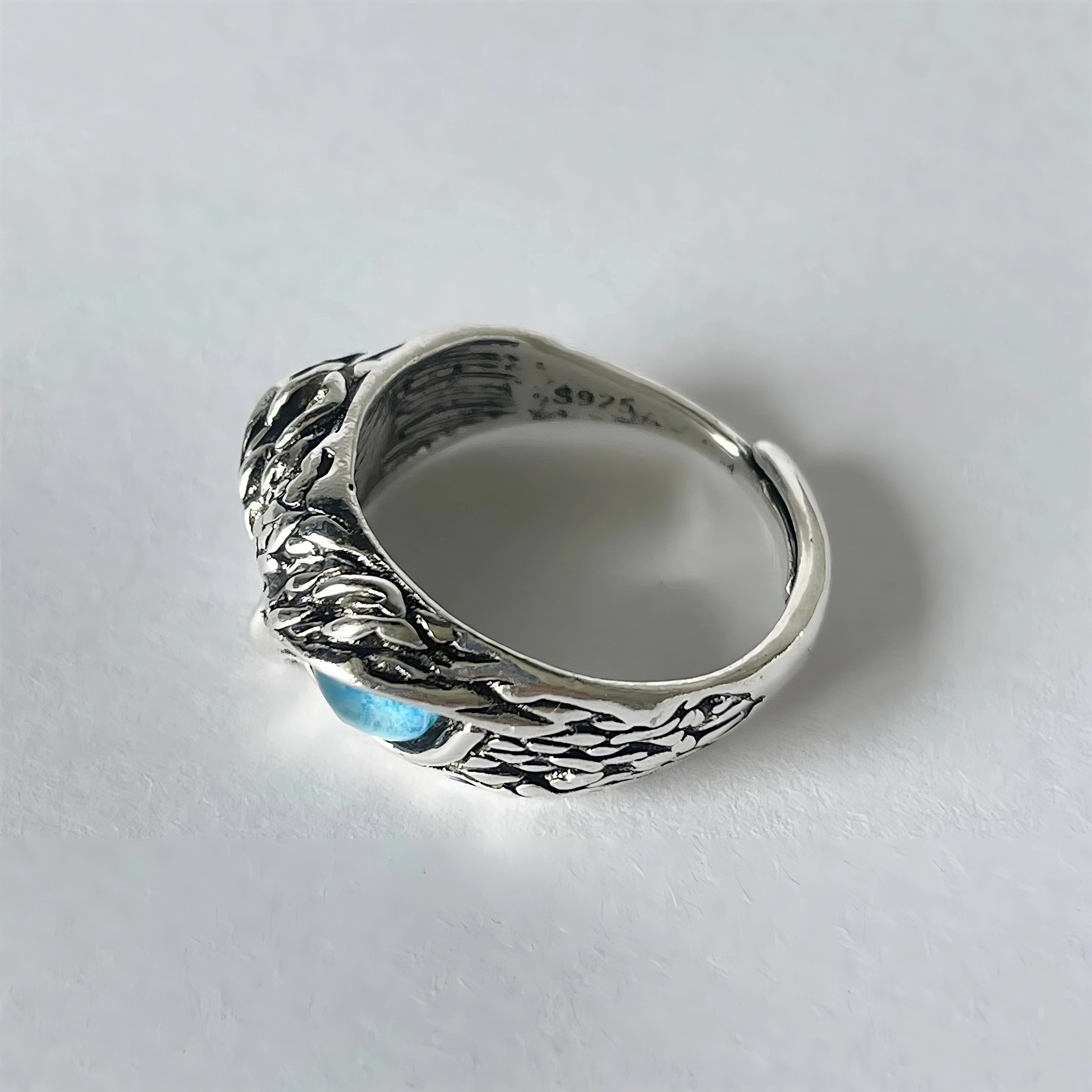 Blue Owl Gaze Ring