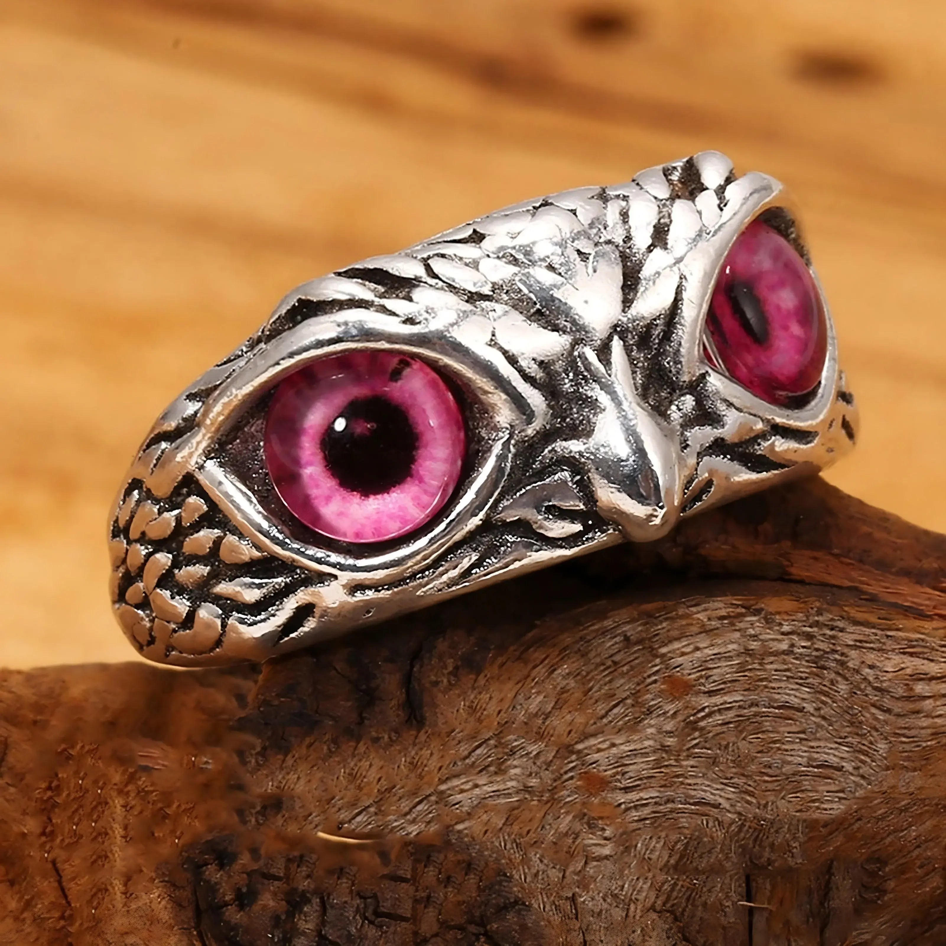 Pink Owl Gaze Ring