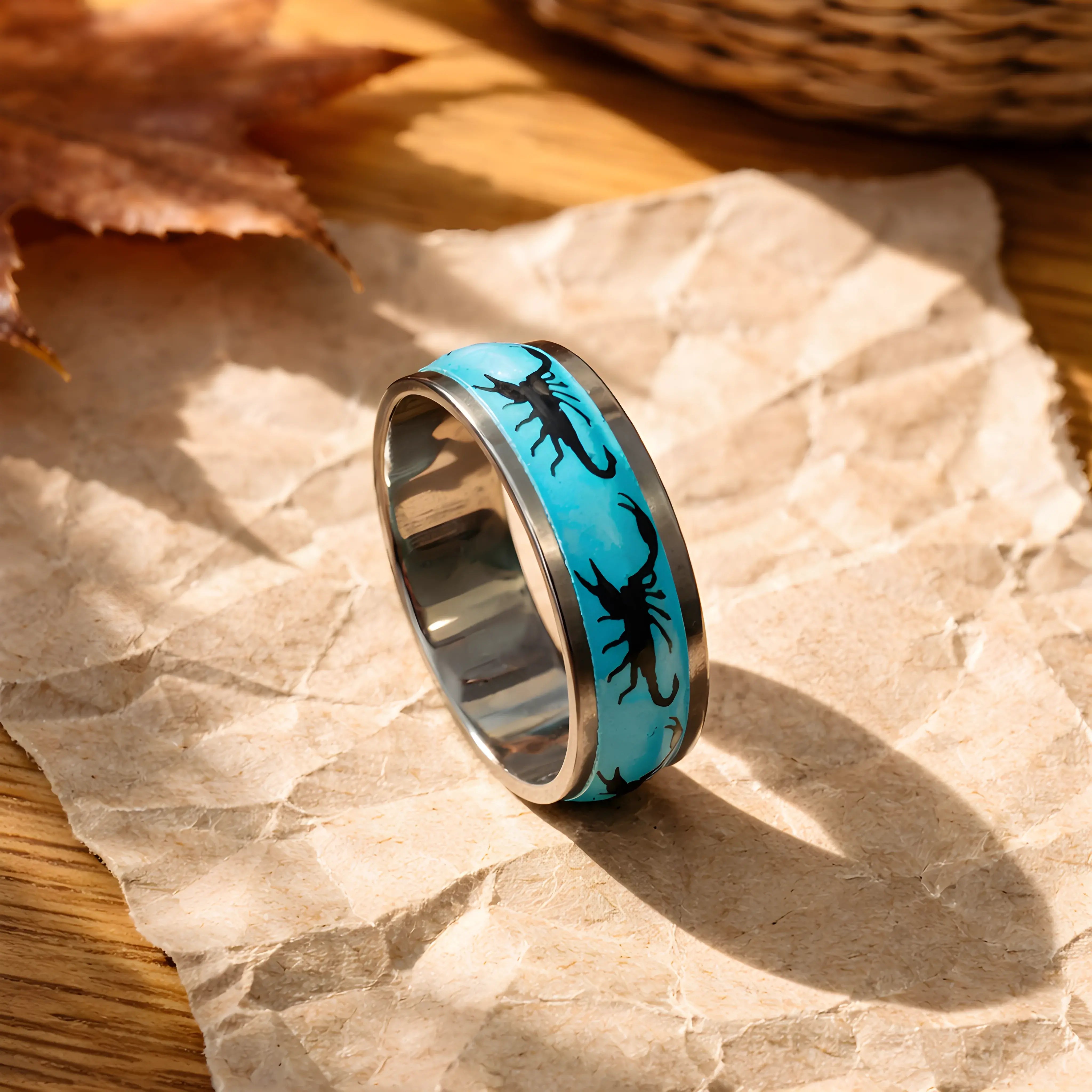 Turquoise Scorpion Inlay Ring 6.7cm