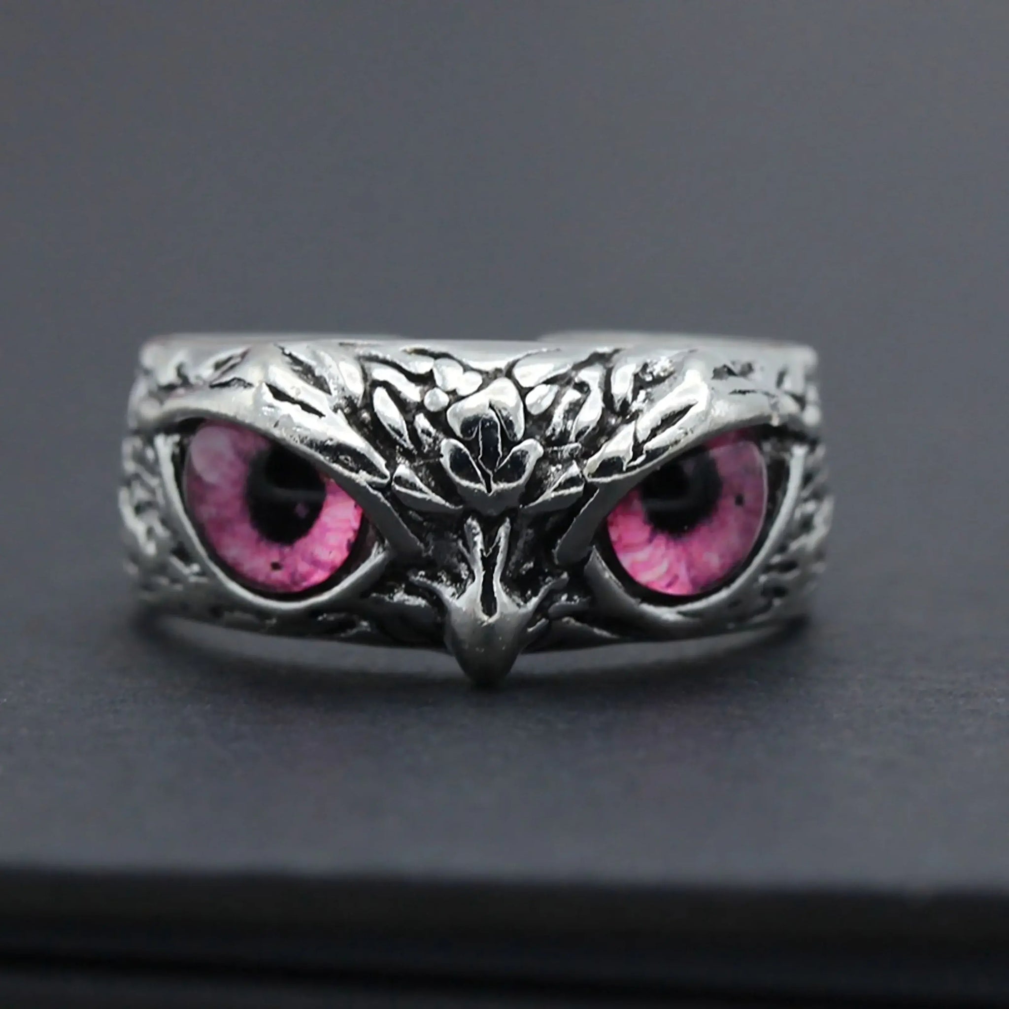 Pink Owl Gaze Ring