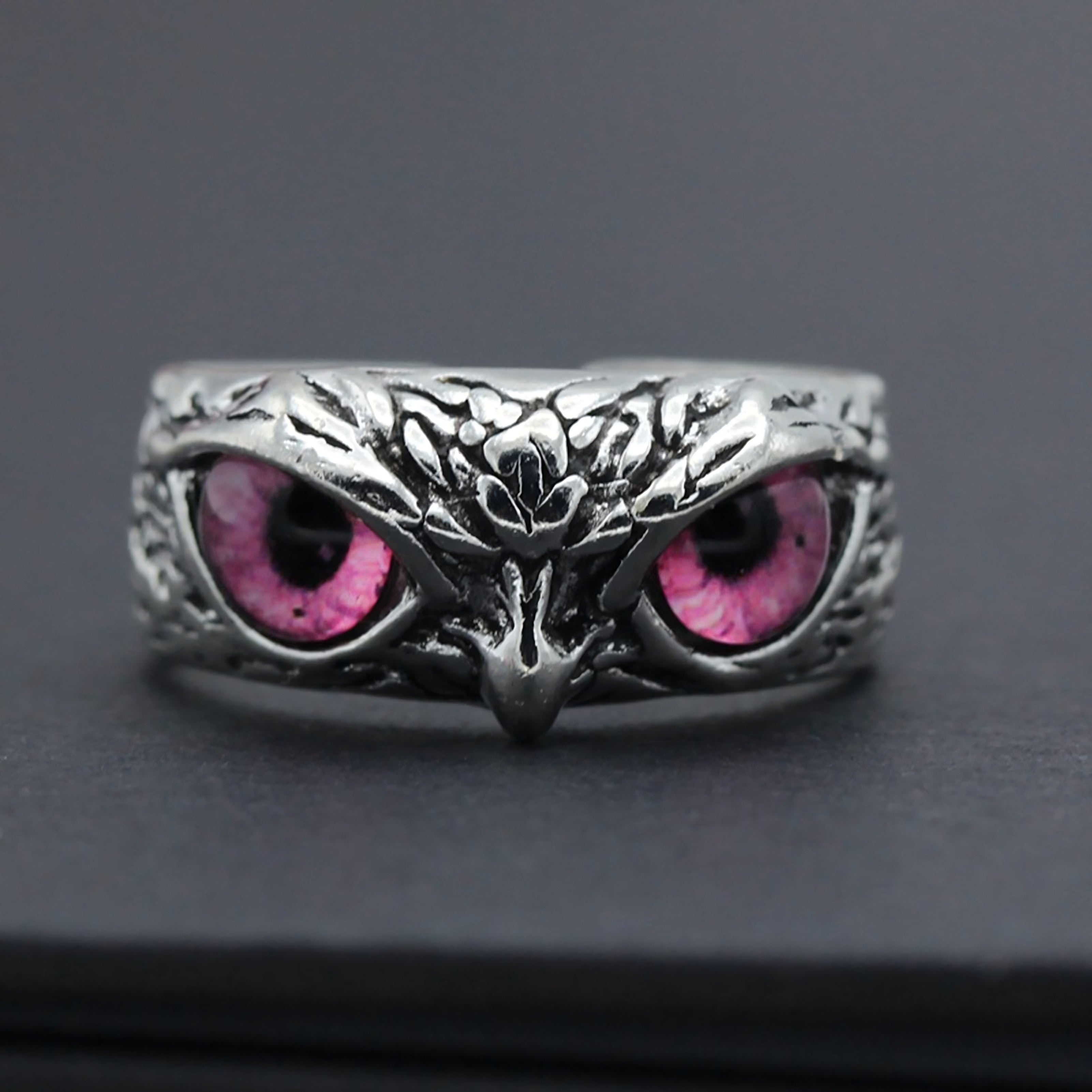 Pink Owl Gaze Ring