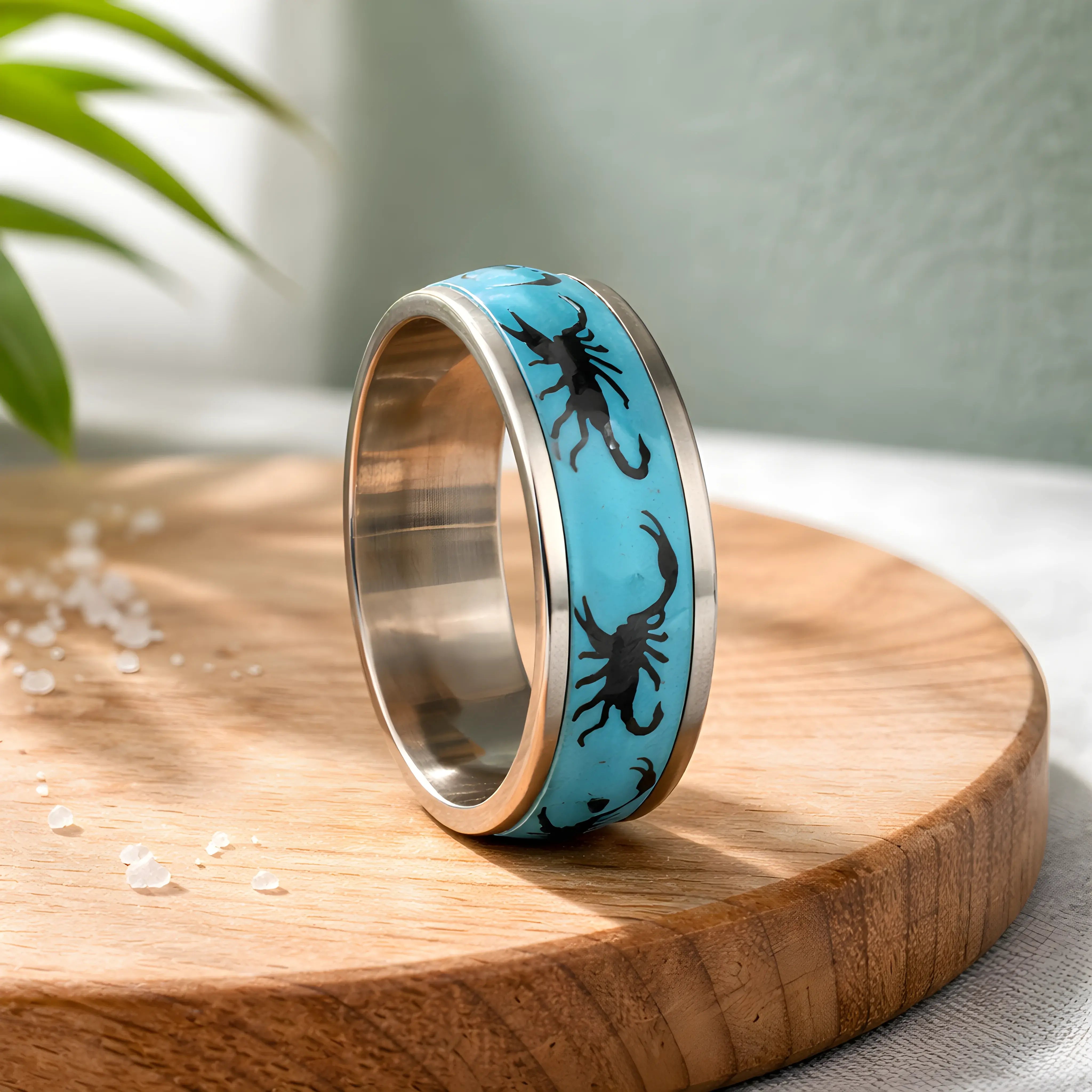Turquoise Scorpion Inlay Ring 6.7cm