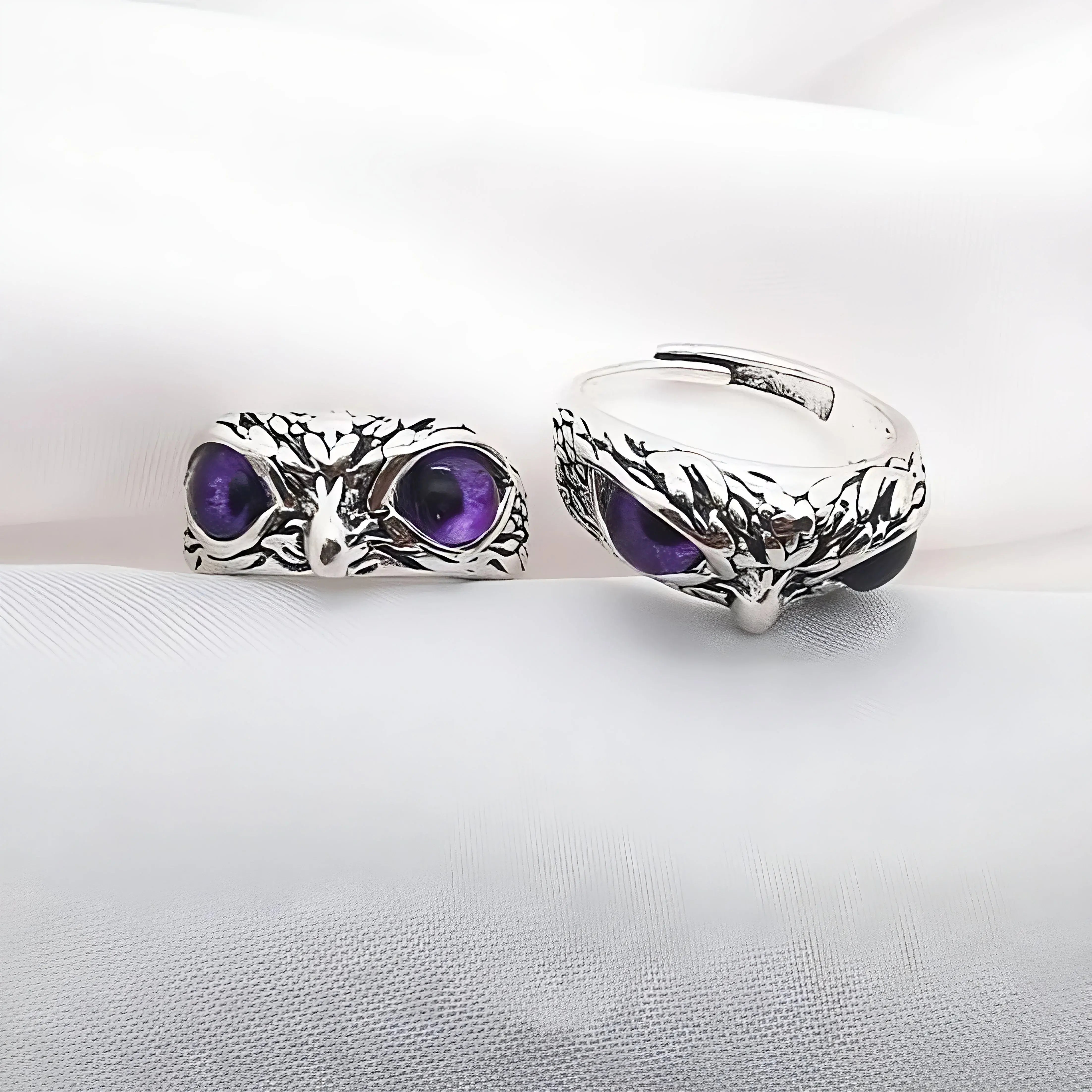 Purple Owl Gaze Ring