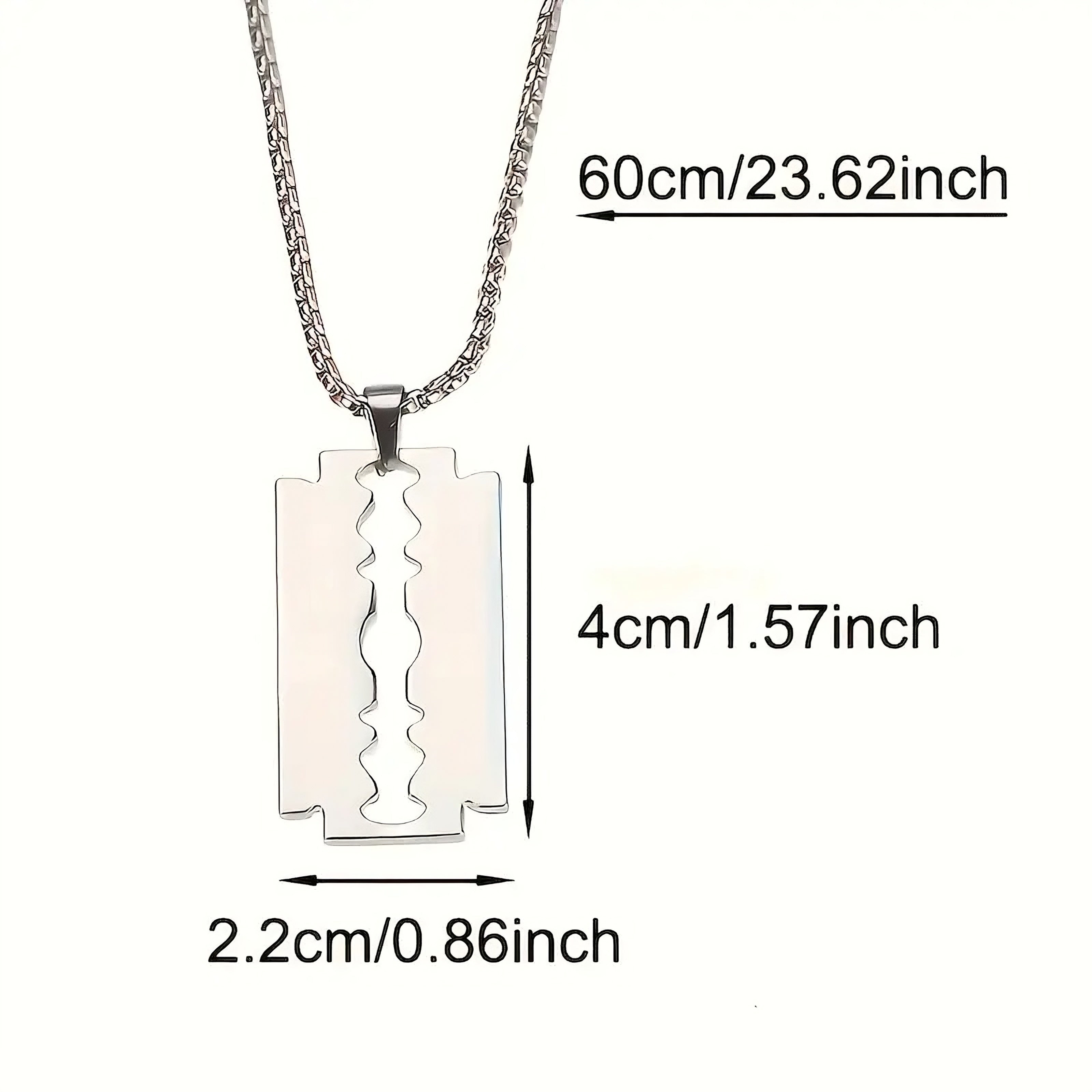 Razor Blade Pendant Necklace – Stainless Steel Urban Chain