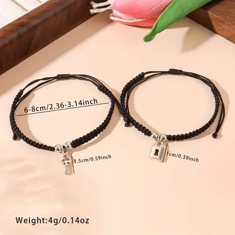 Key & Lock Couple Bracelet Set