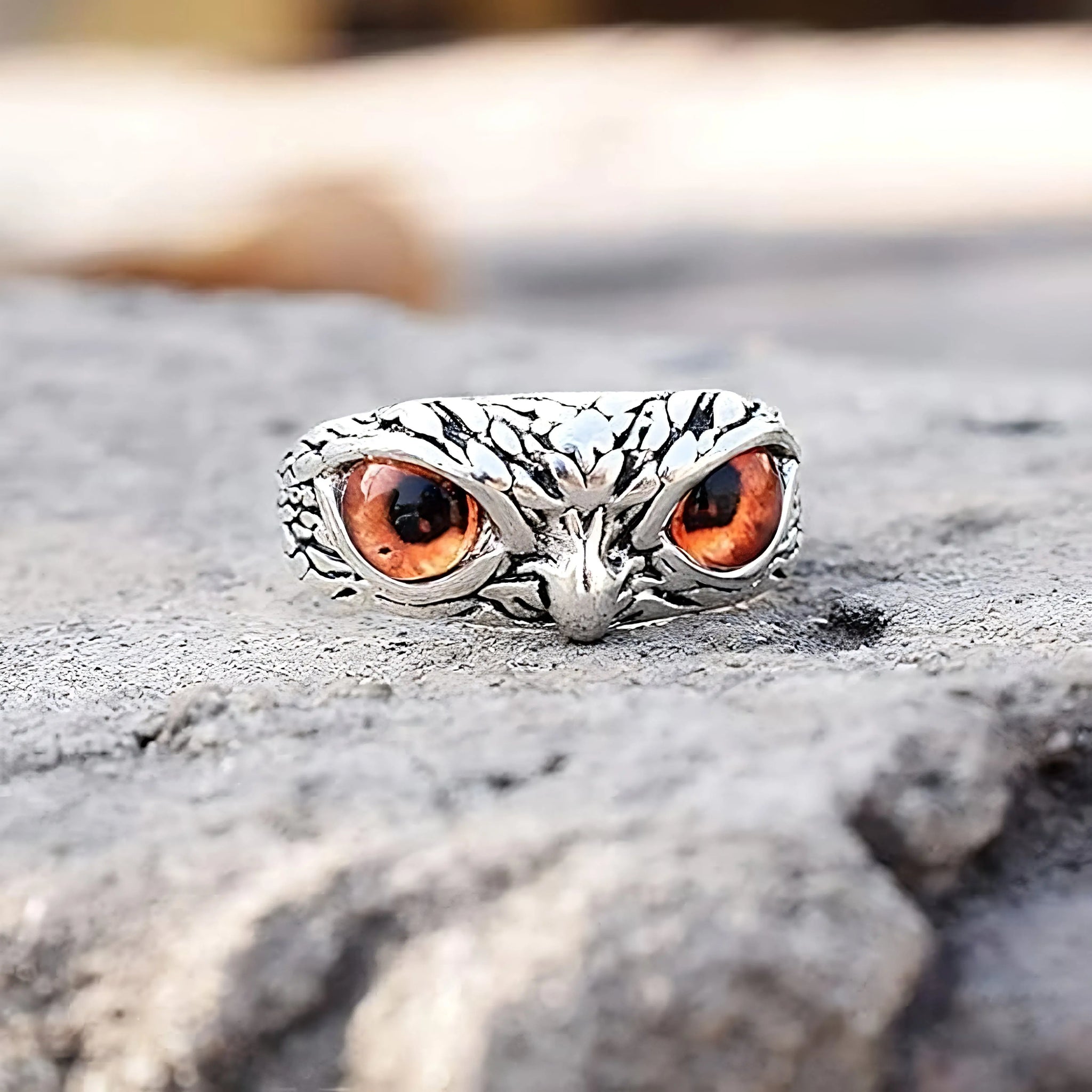 Purple Owl Gaze Ring