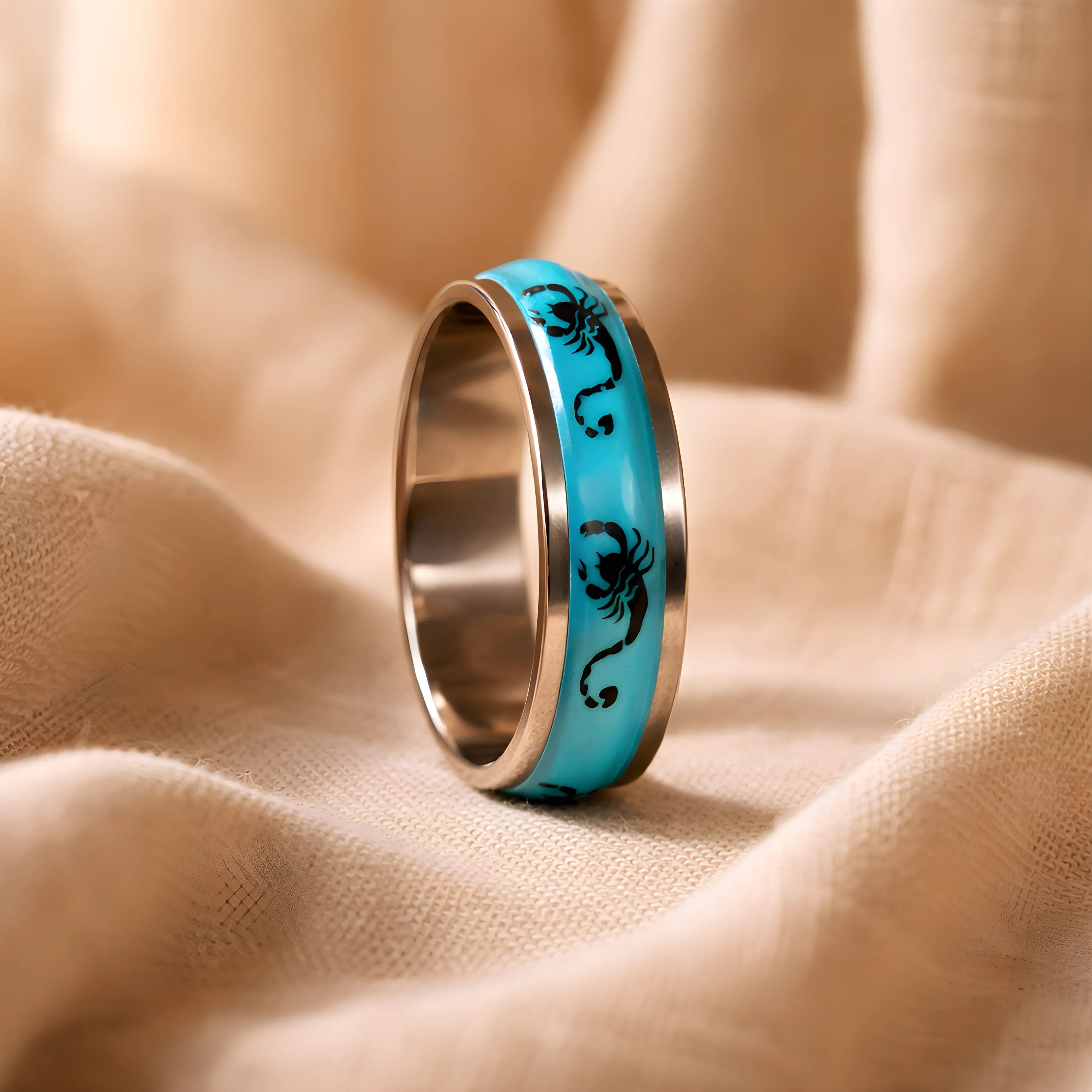 Turquoise Scorpion Inlay Ring 6.7cm