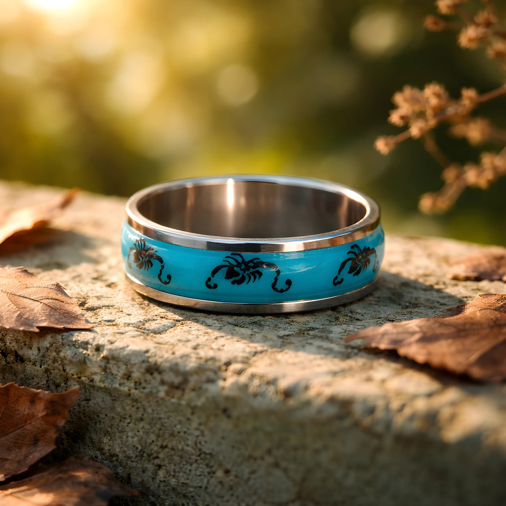 Turquoise Scorpion Inlay Ring 6.7cm