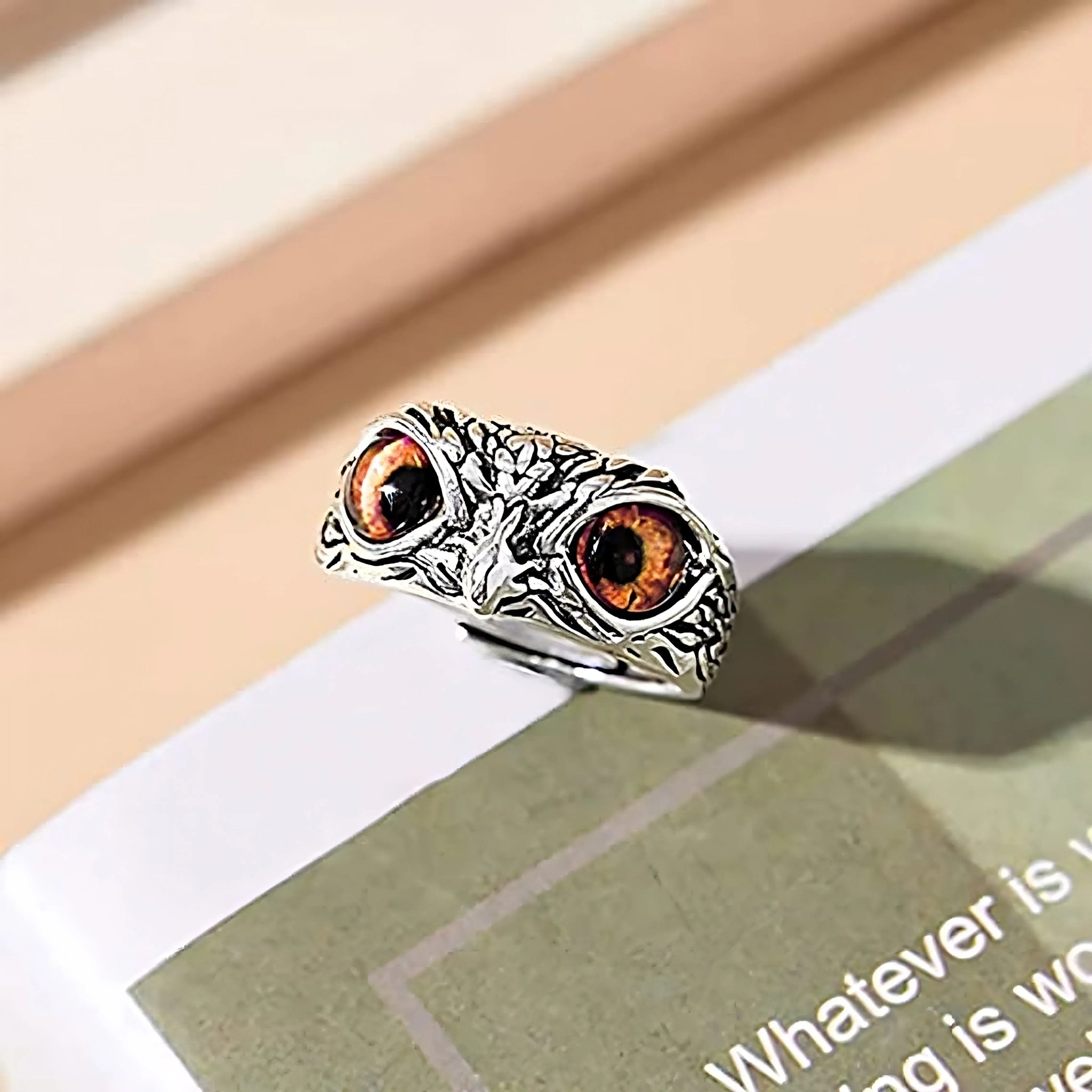 Purple Owl Gaze Ring