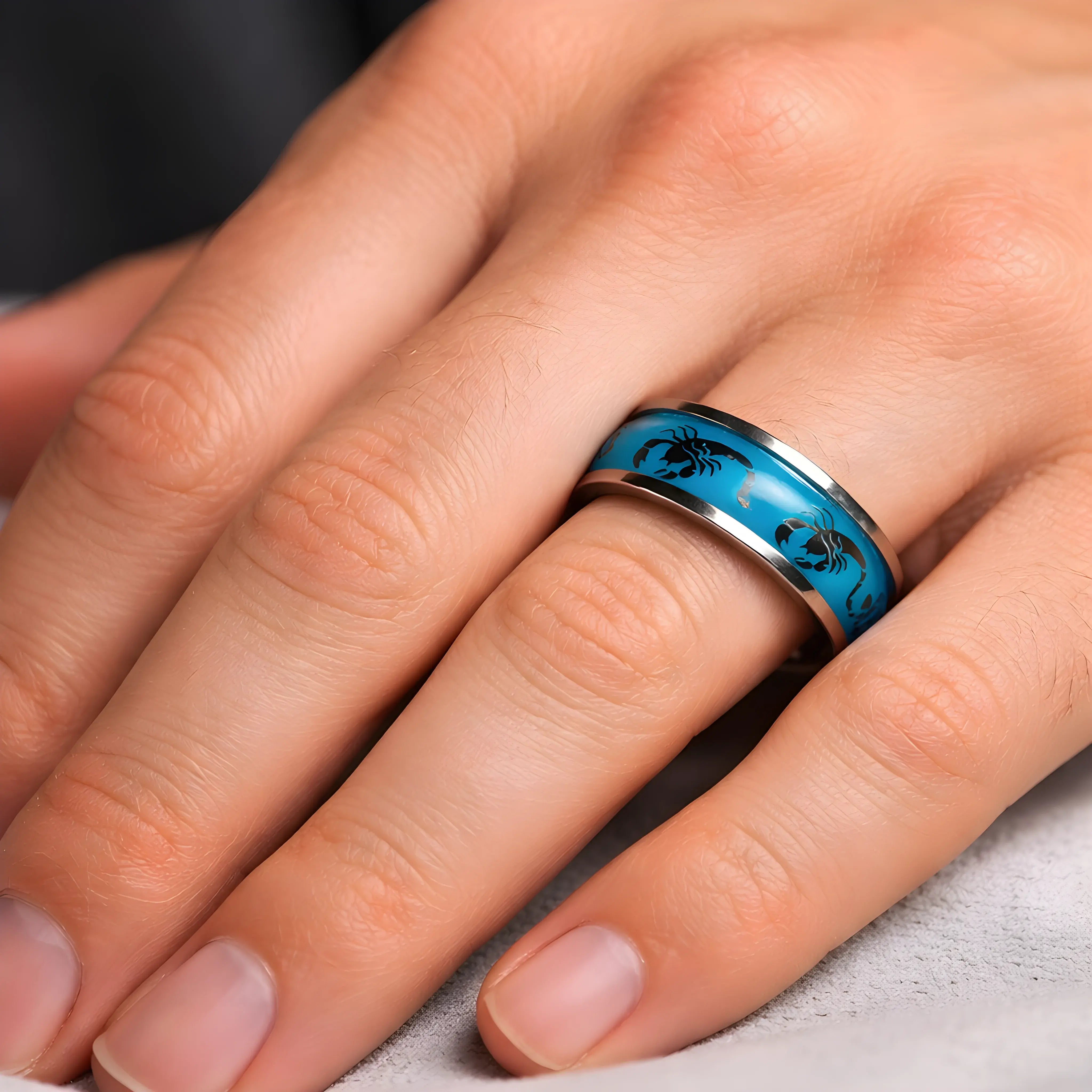 Turquoise Scorpion Inlay Ring 6.7cm