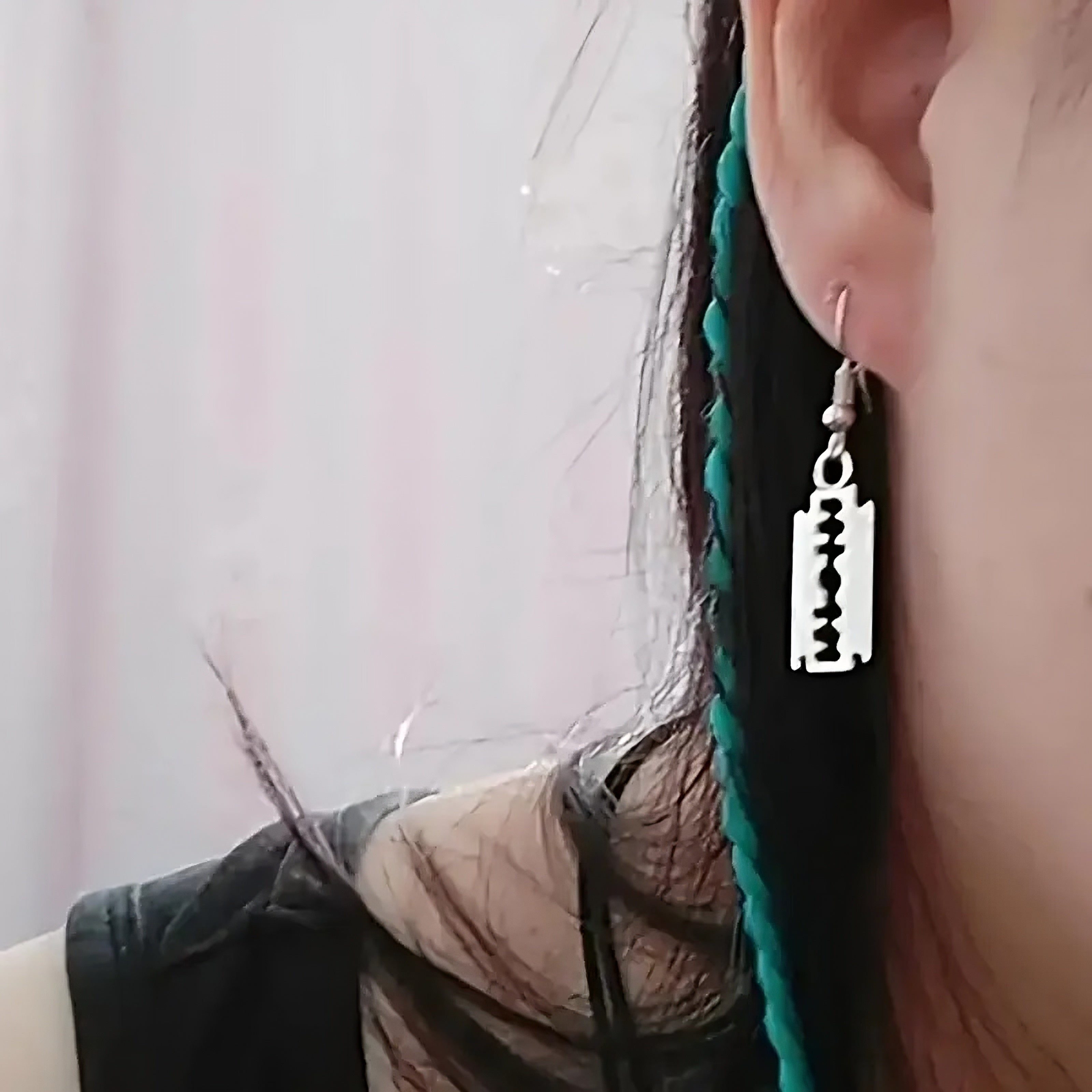 Edgy Razor Blade Drop Earrings – Punk Rock Statement Jewelry