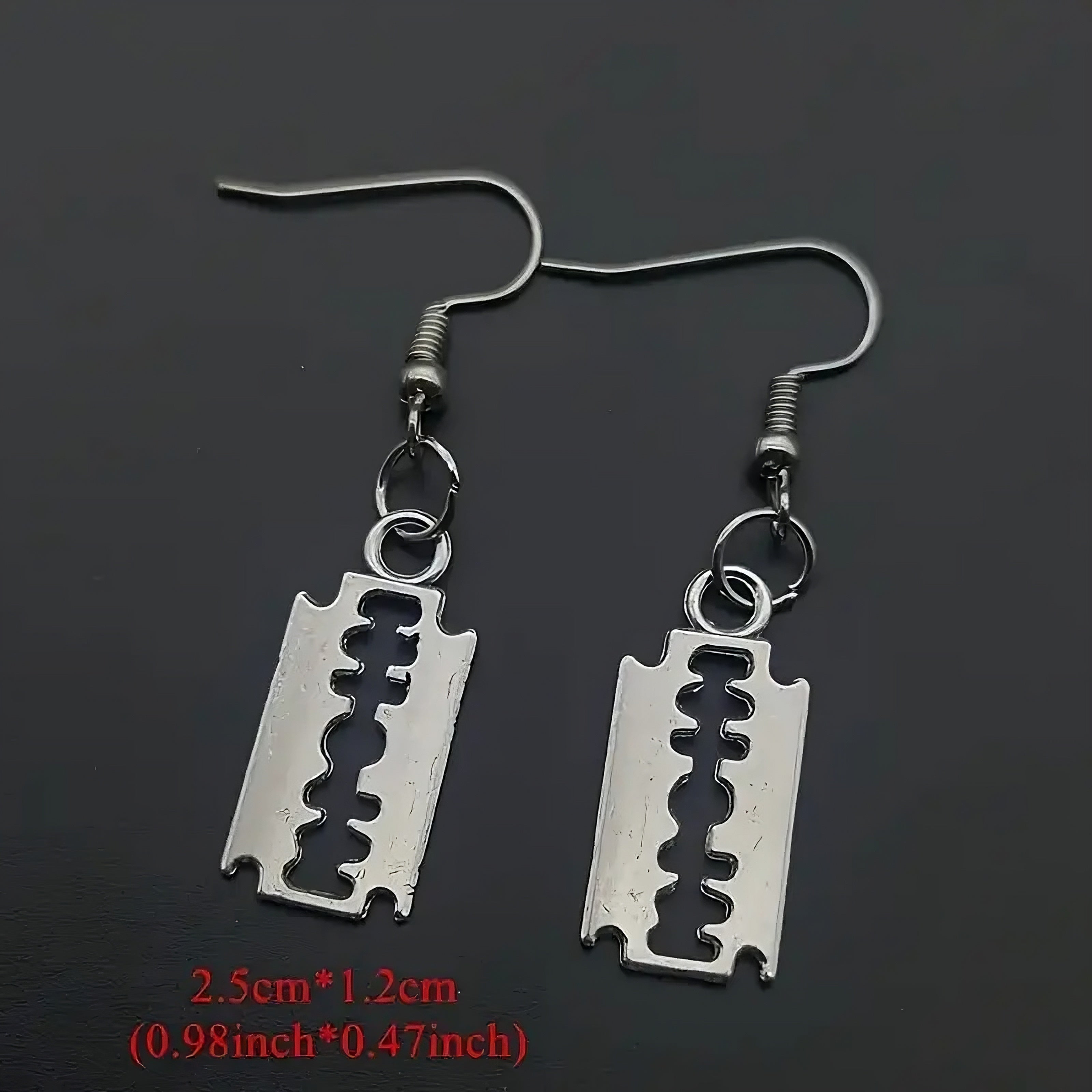 Edgy Razor Blade Drop Earrings – Punk Rock Statement Jewelry