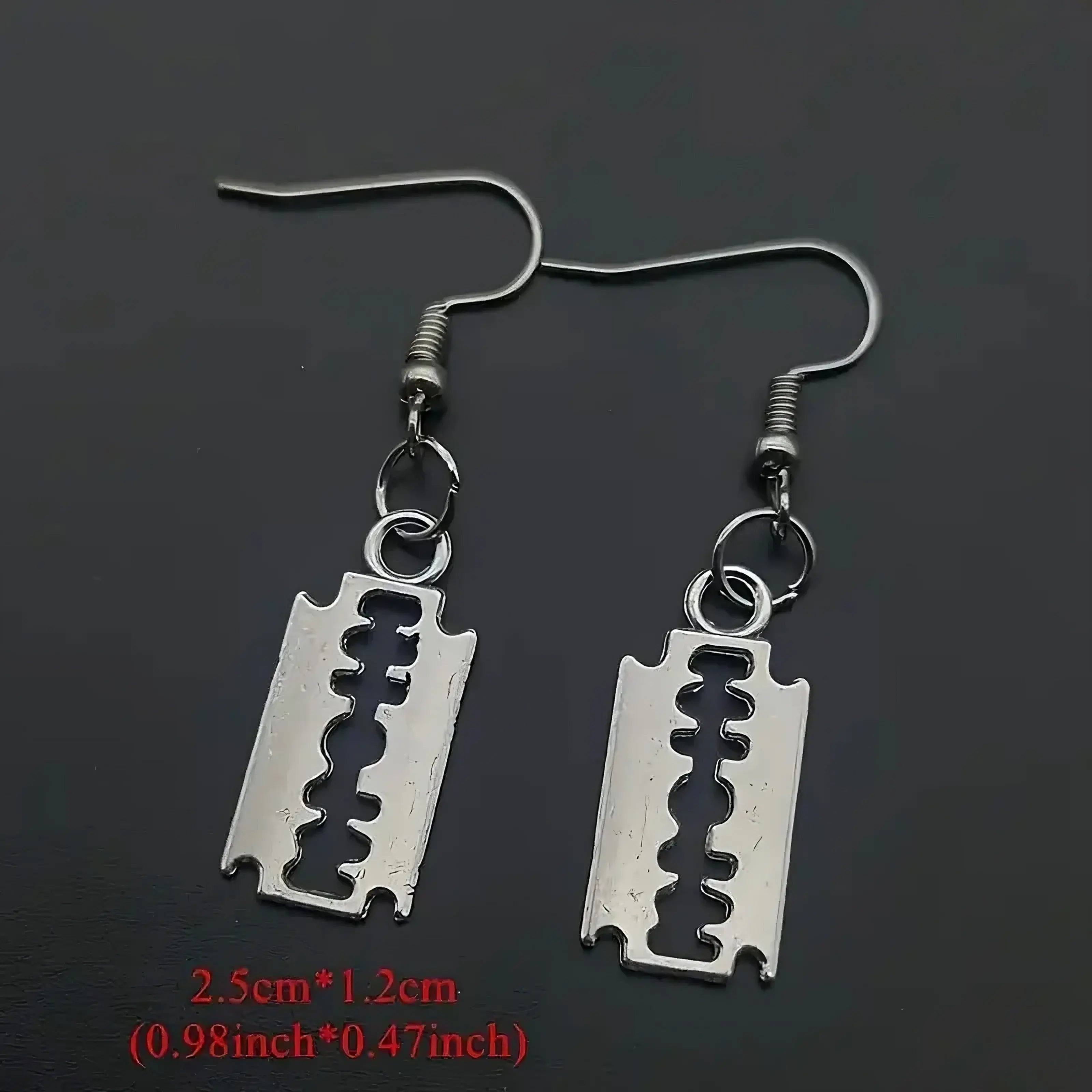 Edgy Razor Blade Drop Earrings – Punk Rock Statement Jewelry