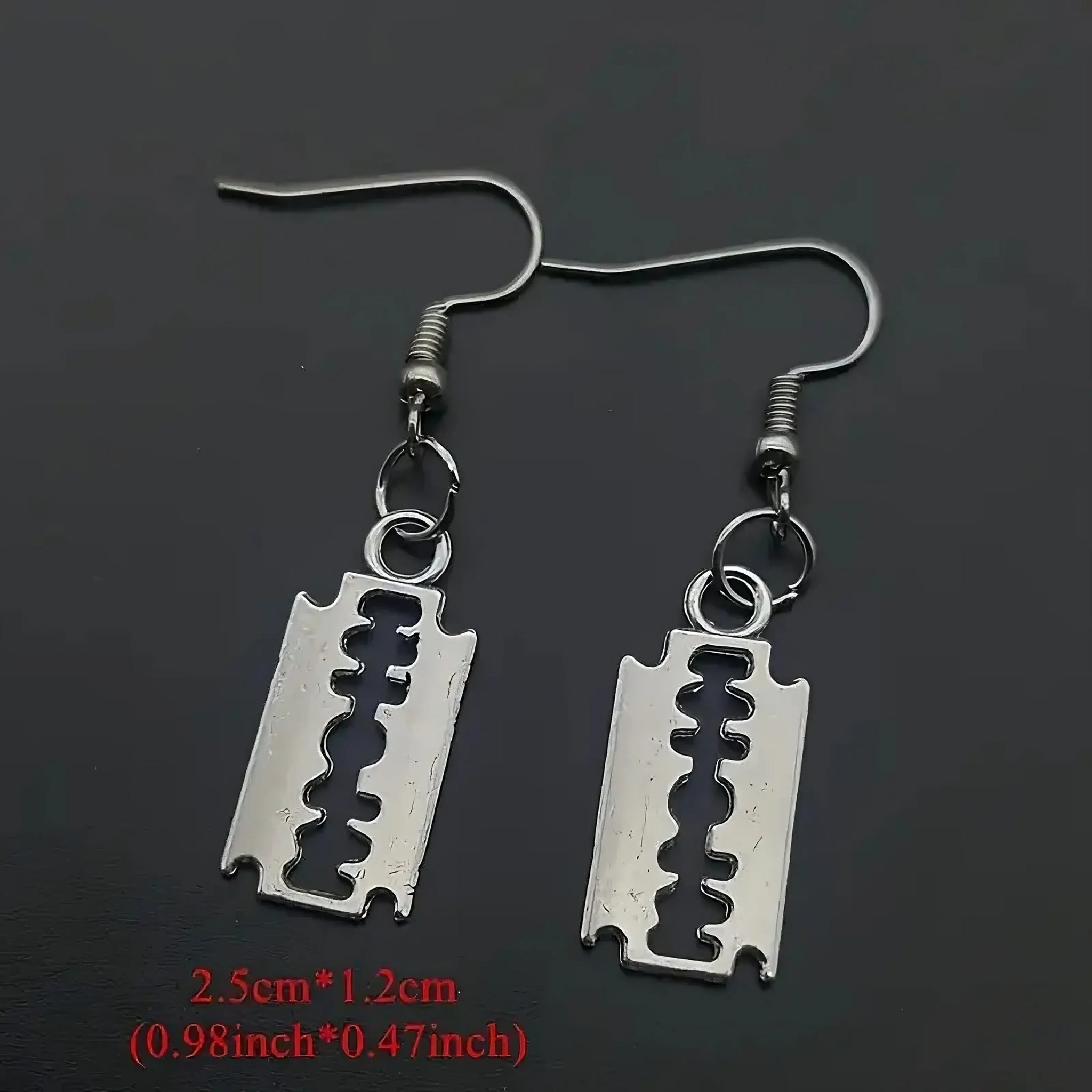 Edgy Razor Blade Drop Earrings – Punk Rock Statement Jewelry