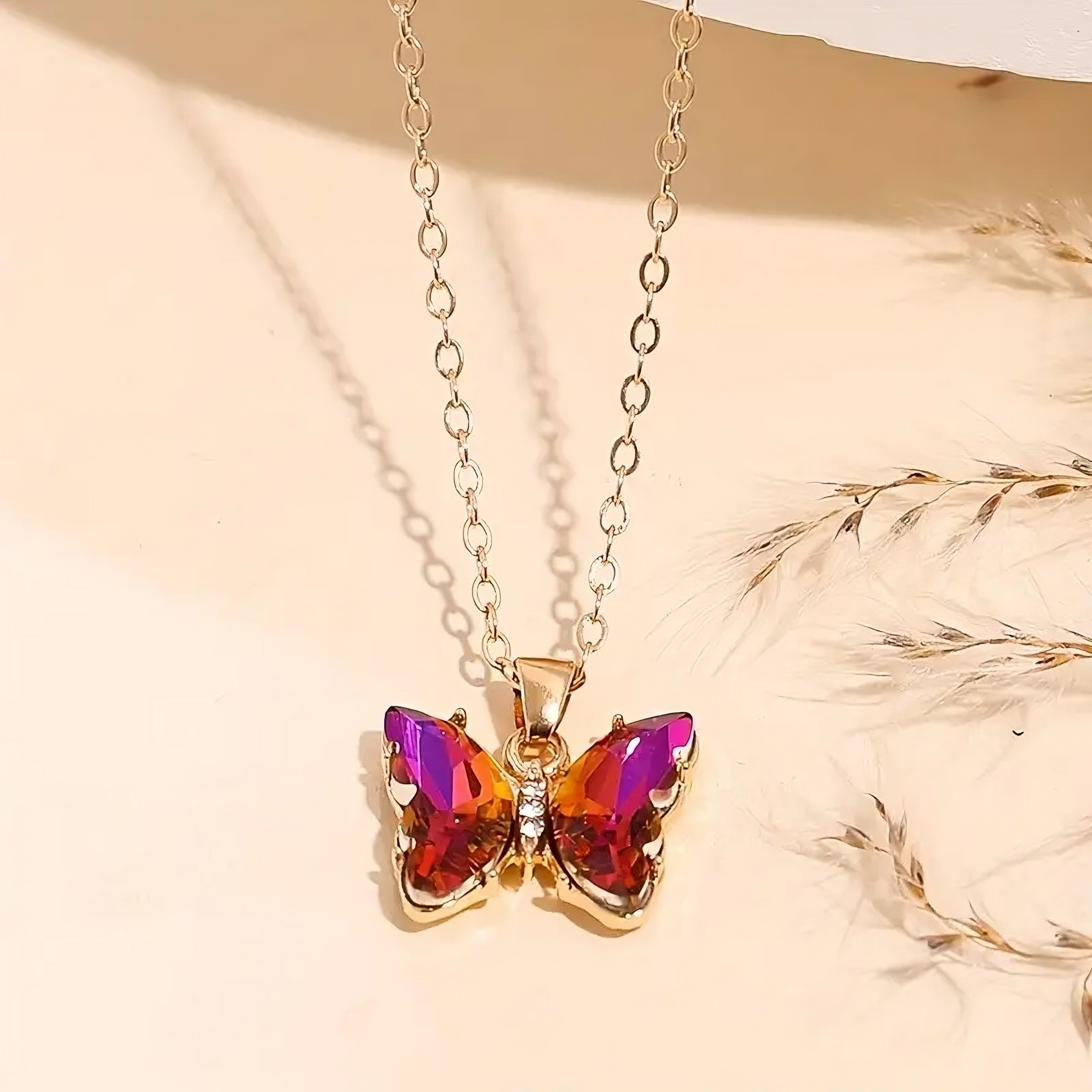 Radiant Butterfly Crystal Necklace