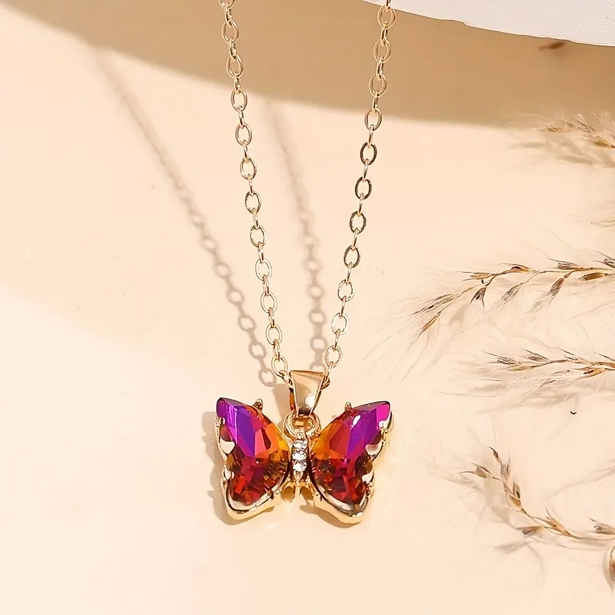 Radiant Butterfly Crystal Necklace