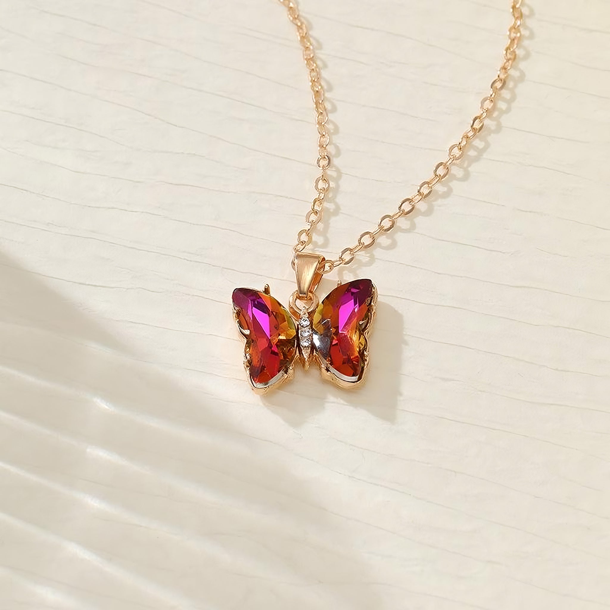 Radiant Butterfly Crystal Necklace