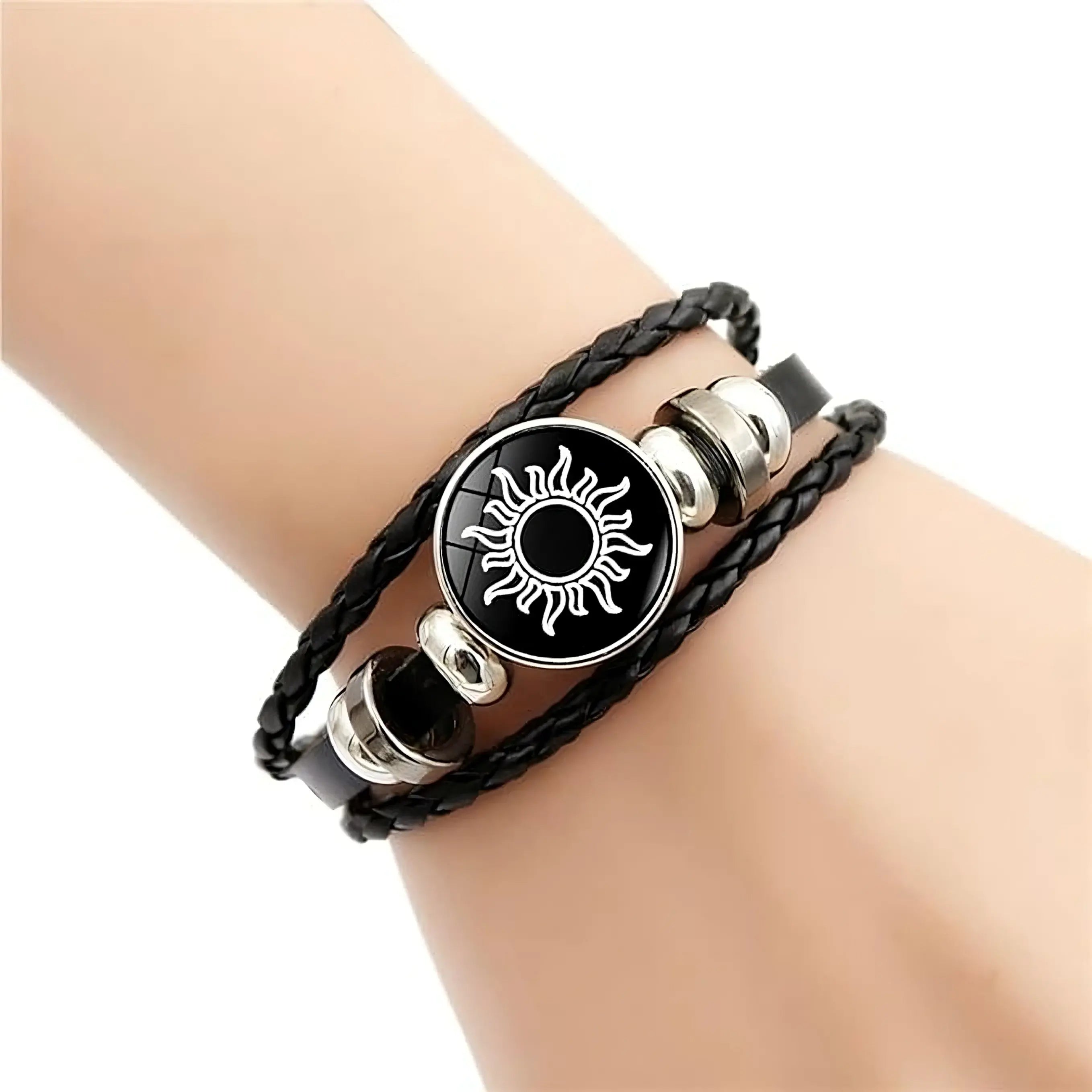 Sun & Moon Glow Leather Bracelet Set