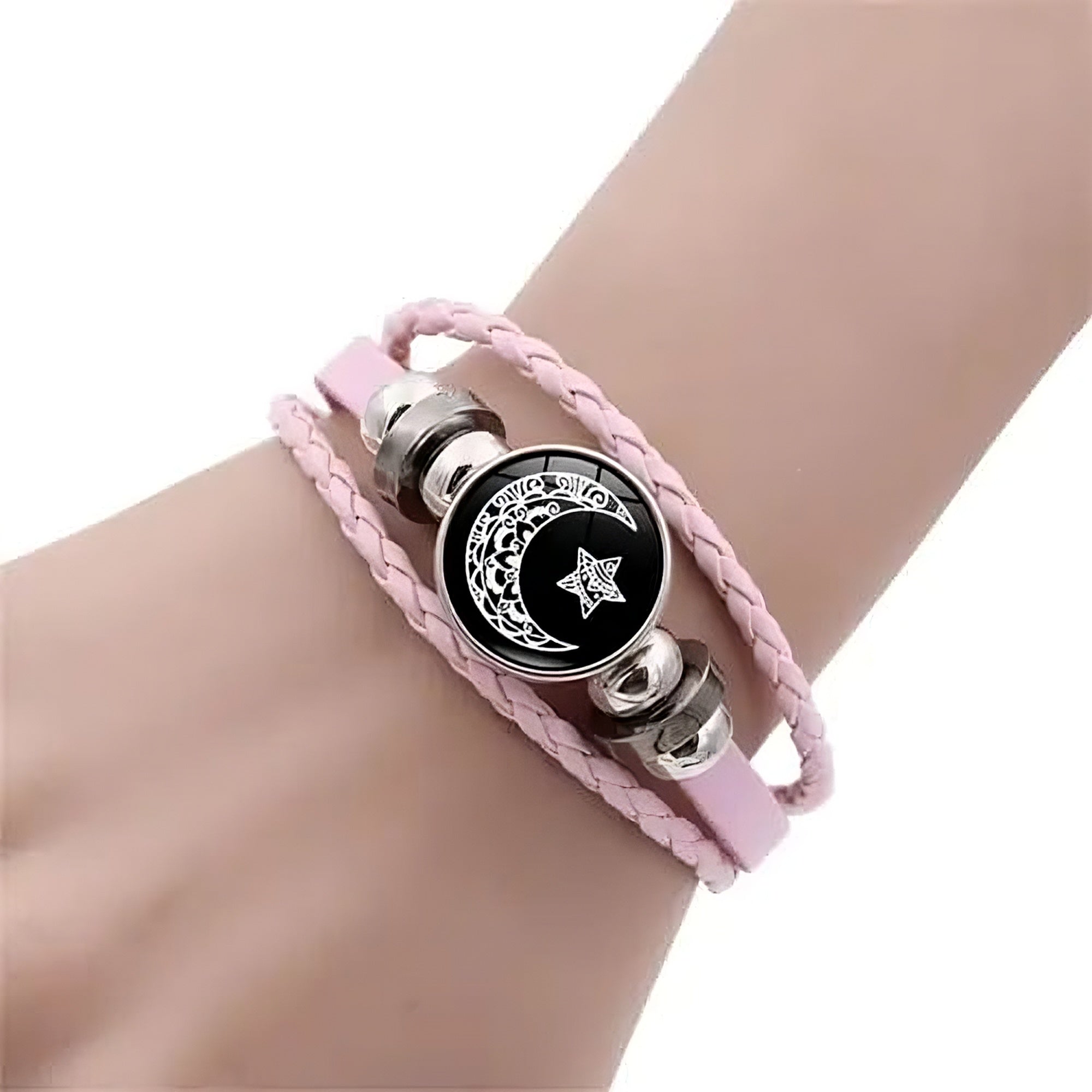 Sun & Moon Glow Leather Bracelet Set