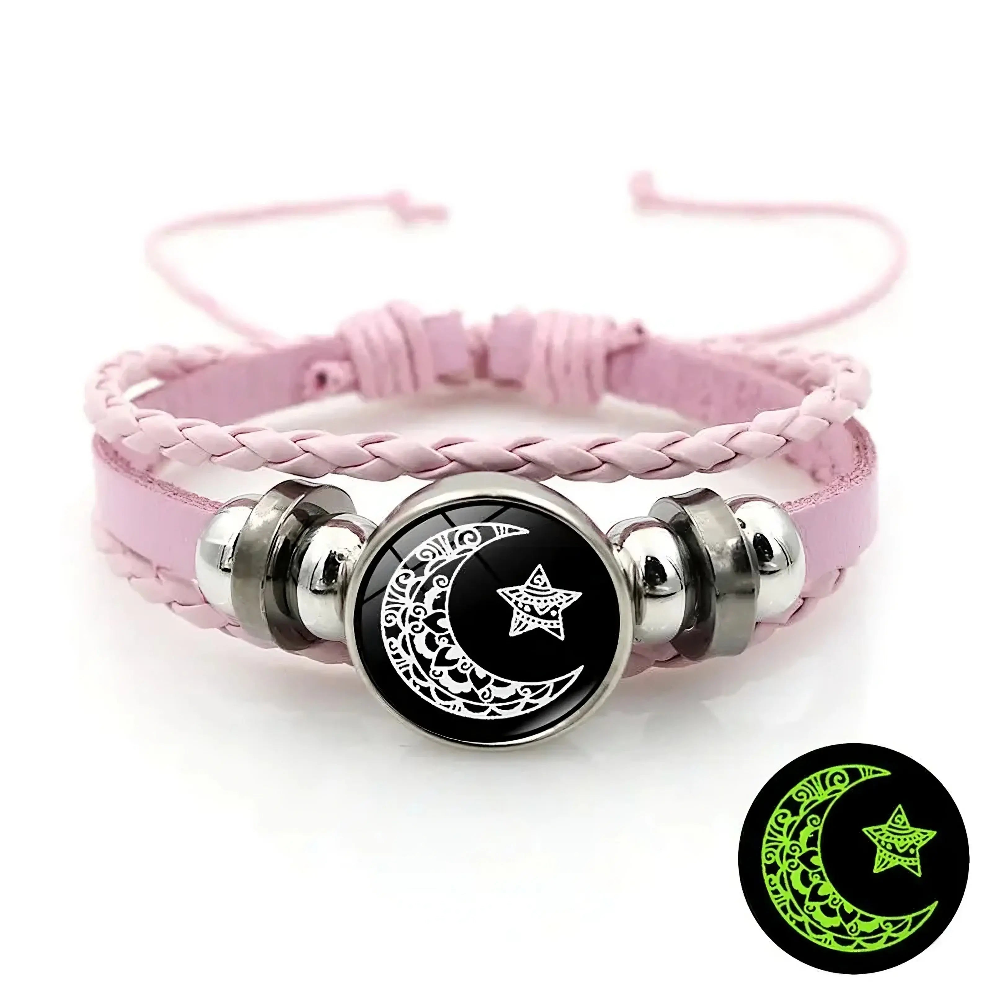 Sun & Moon Glow Leather Bracelet Set