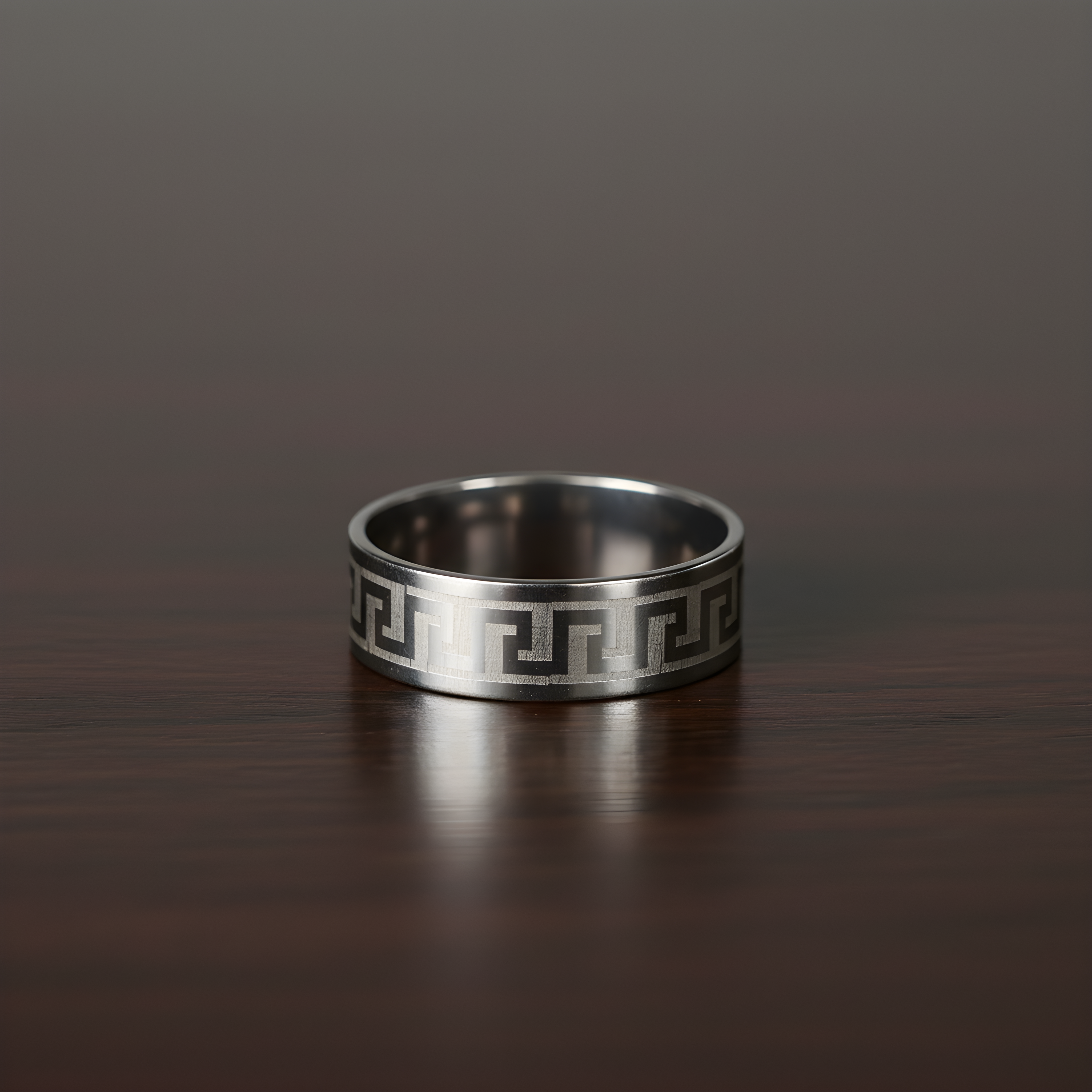 Stainless Steel Greek Pattern Ring