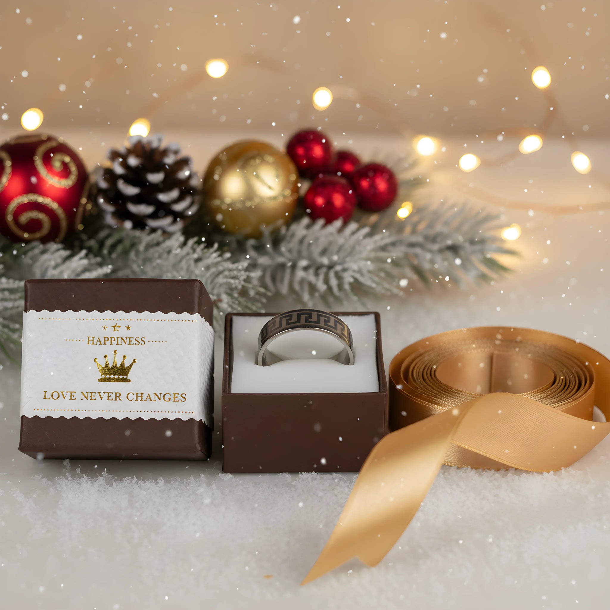 Stainless Steel Greek Pattern Ring 6.5cm