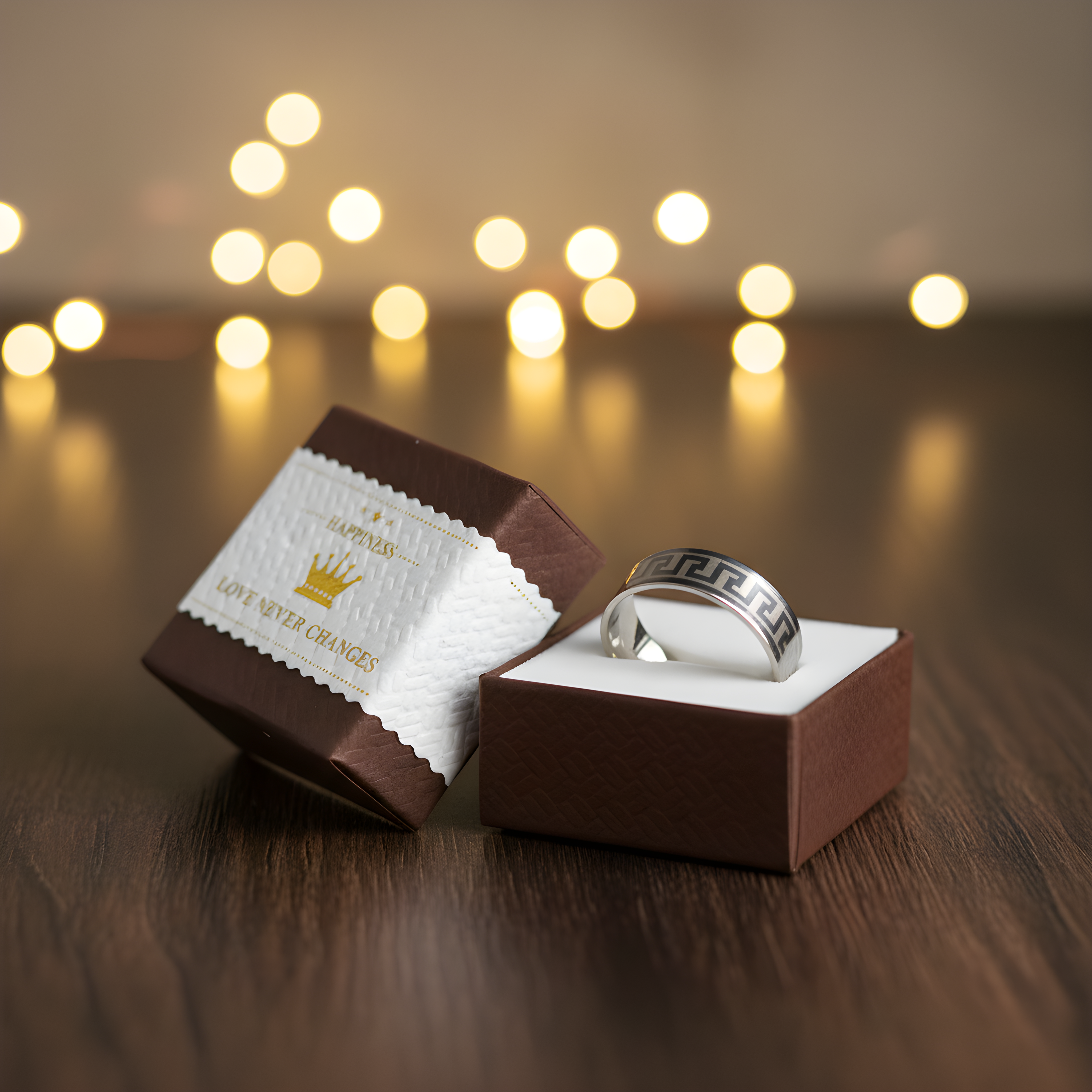 Stainless Steel Greek Pattern Ring