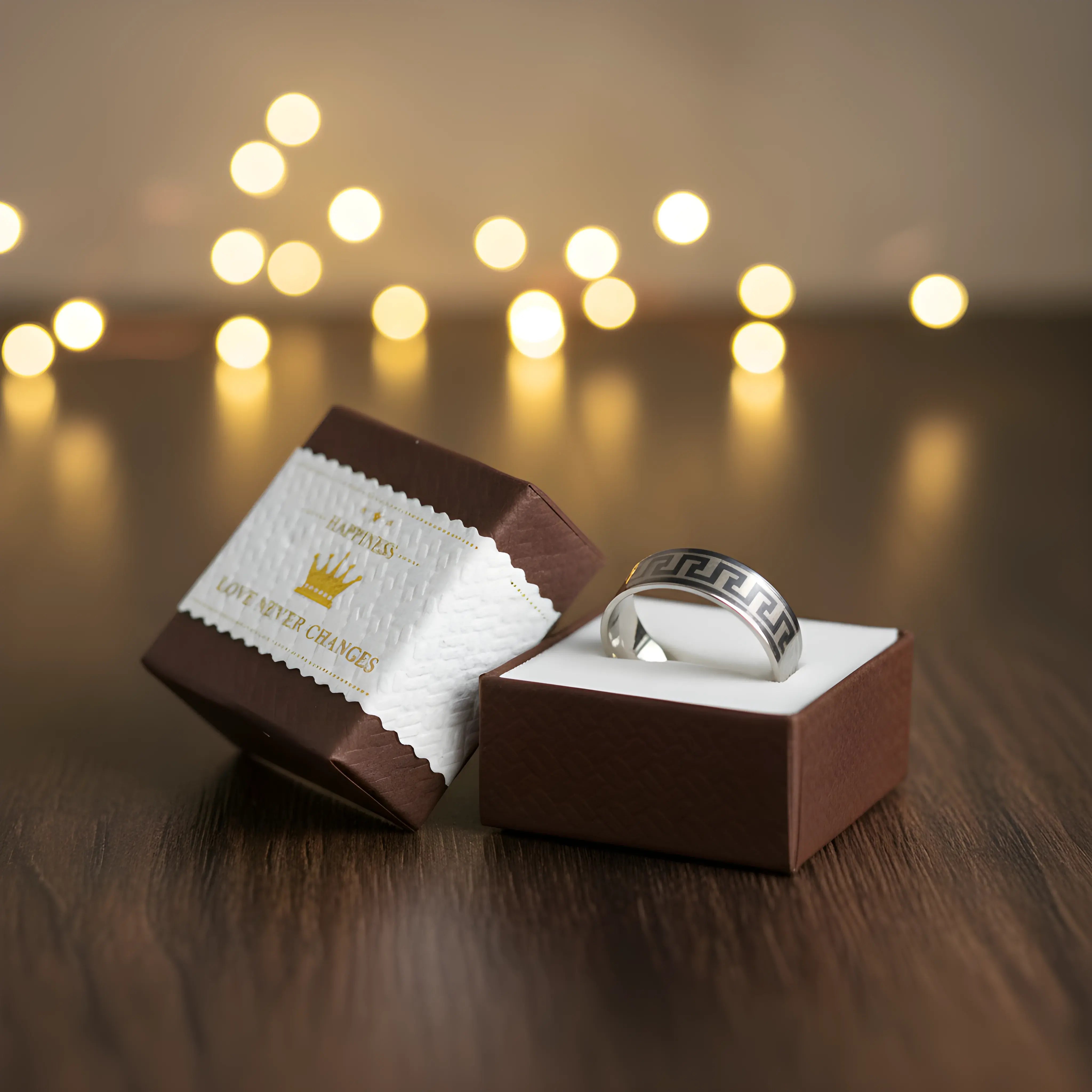 Stainless Steel Greek Pattern Ring 6.5cm