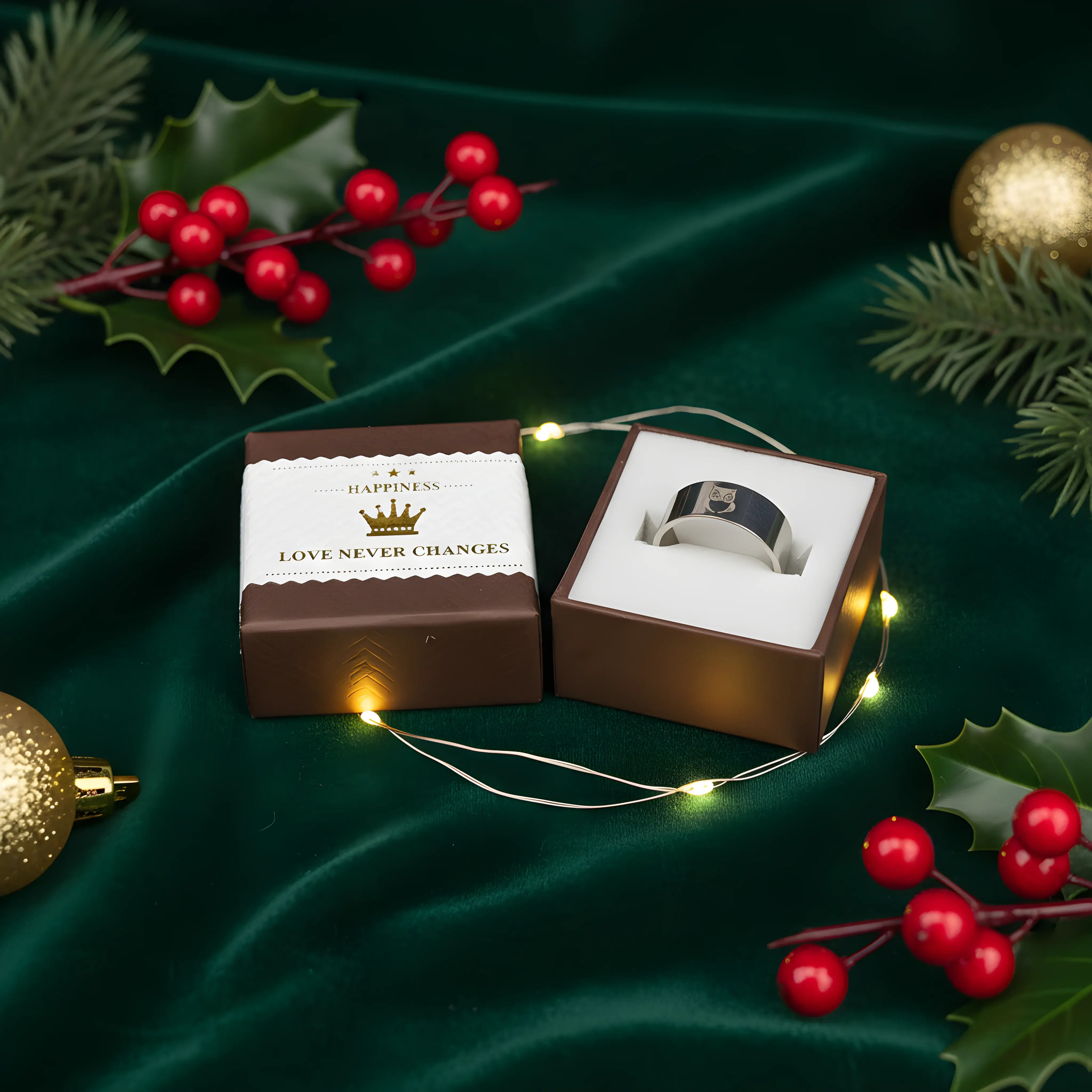 Stainless Steel Owl Engraved Ring 5.3cm