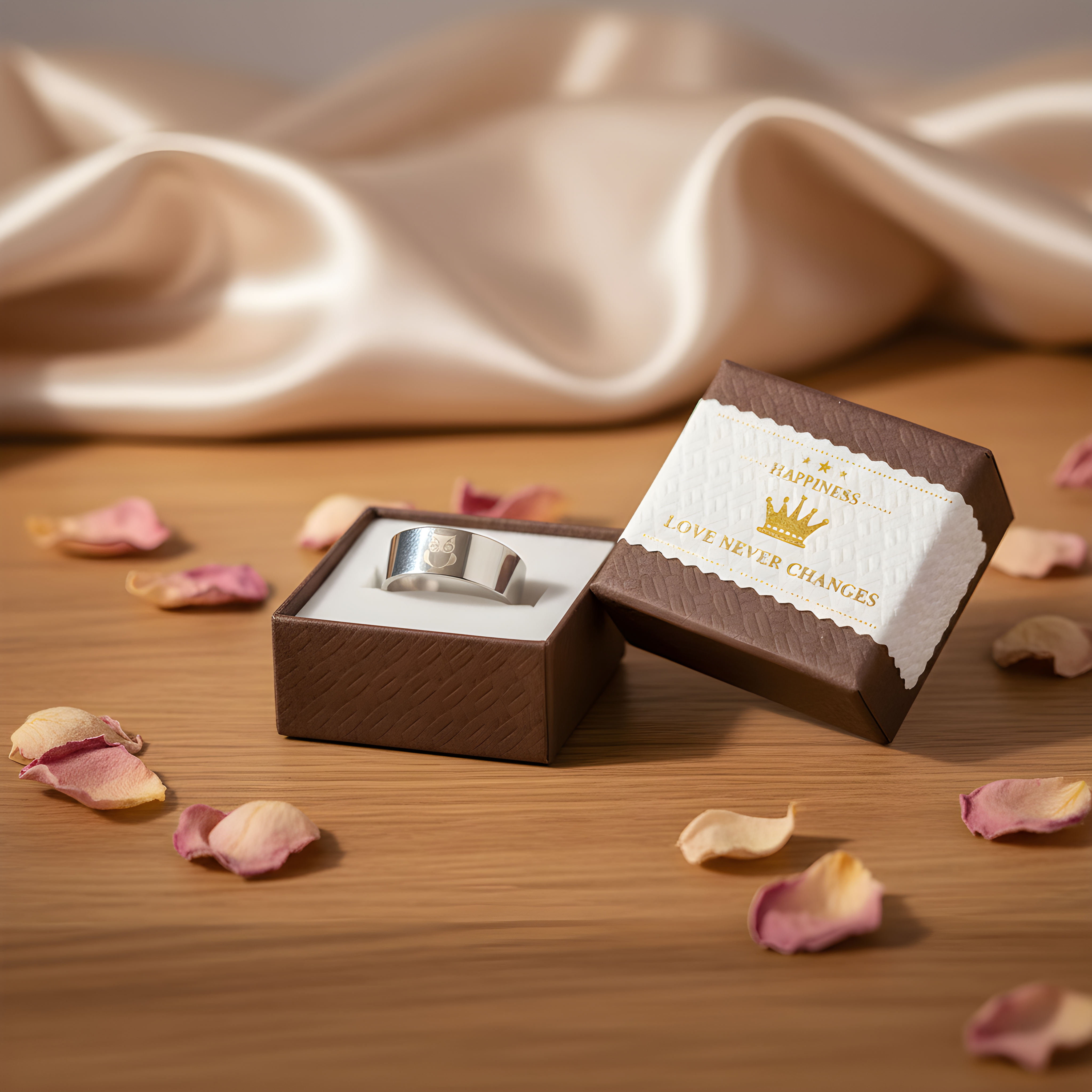 Stainless Steel Owl Engraved Ring