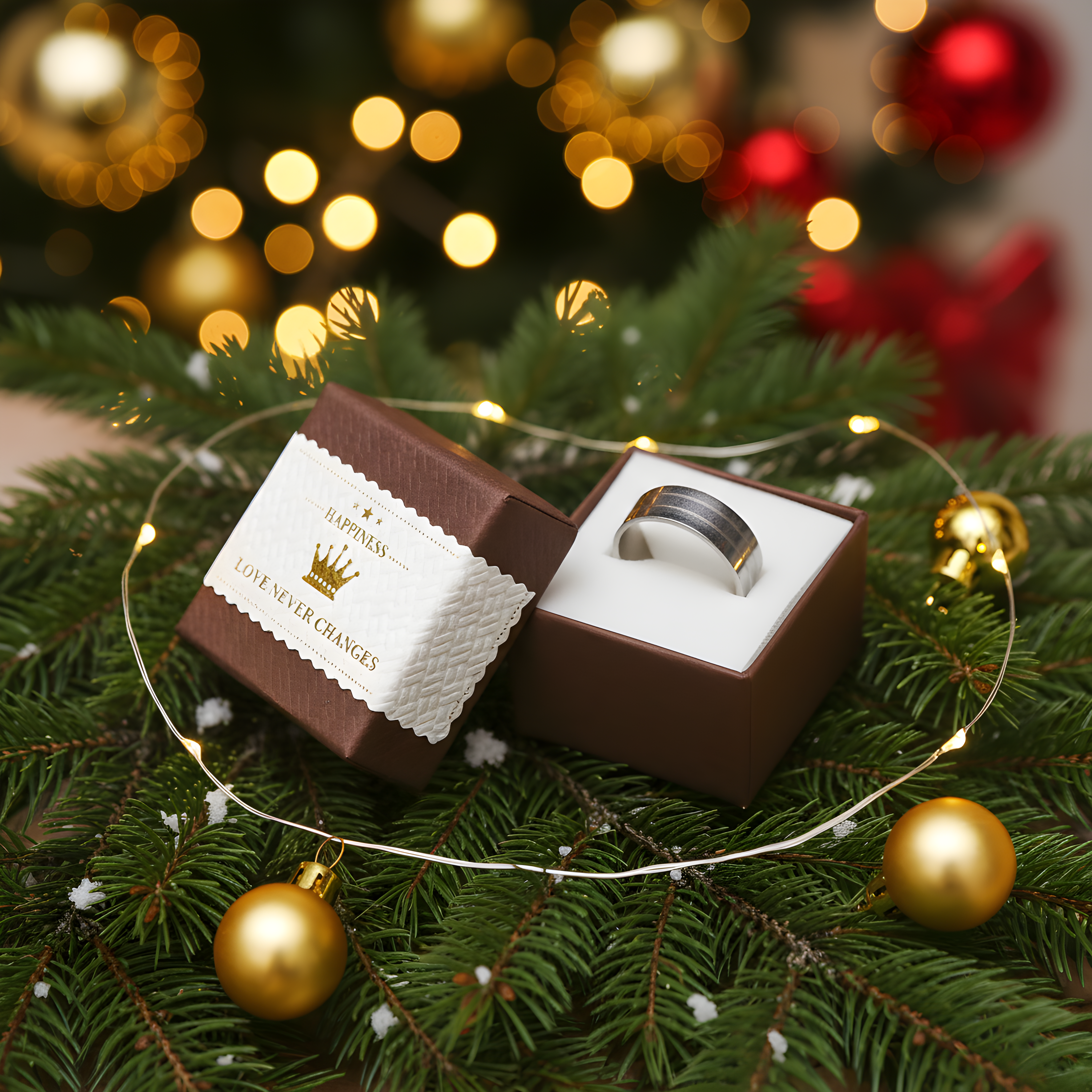 Brushed Stainless Steel Stripe Ring