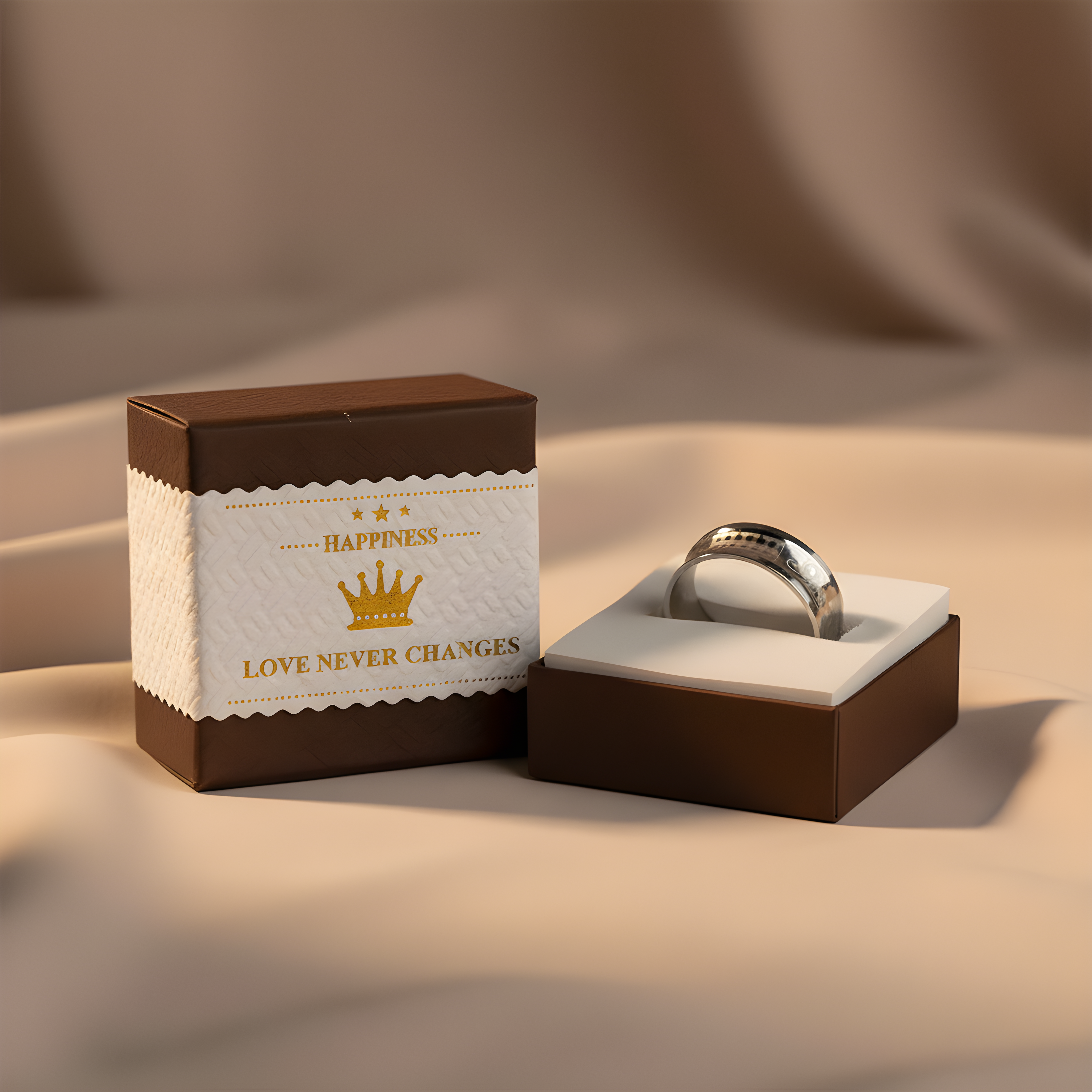 Stainless Steel Pattern Engraved Ring