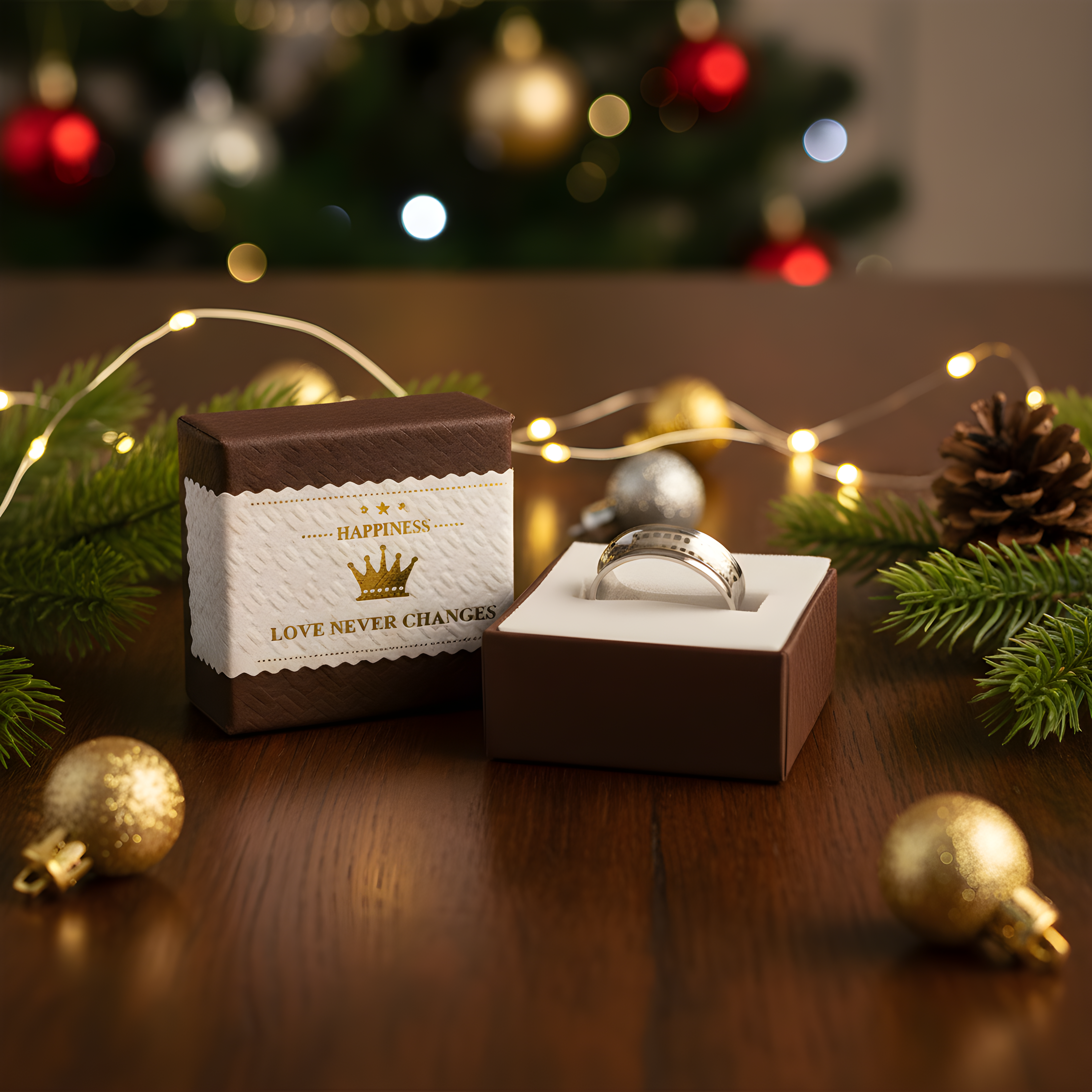 Stainless Steel Pattern Engraved Ring