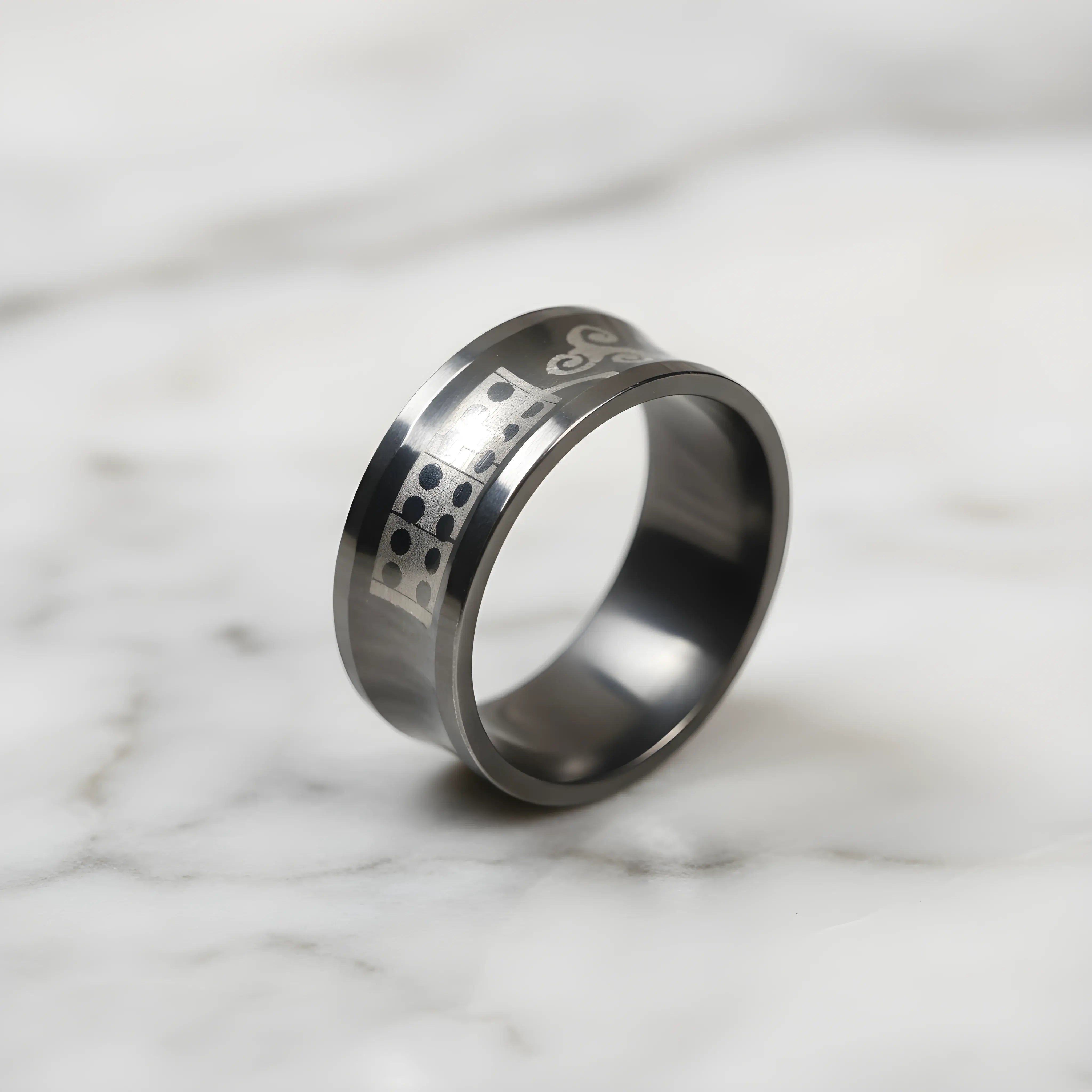 Stainless Steel Pattern Engraved Ring 5.9cm
