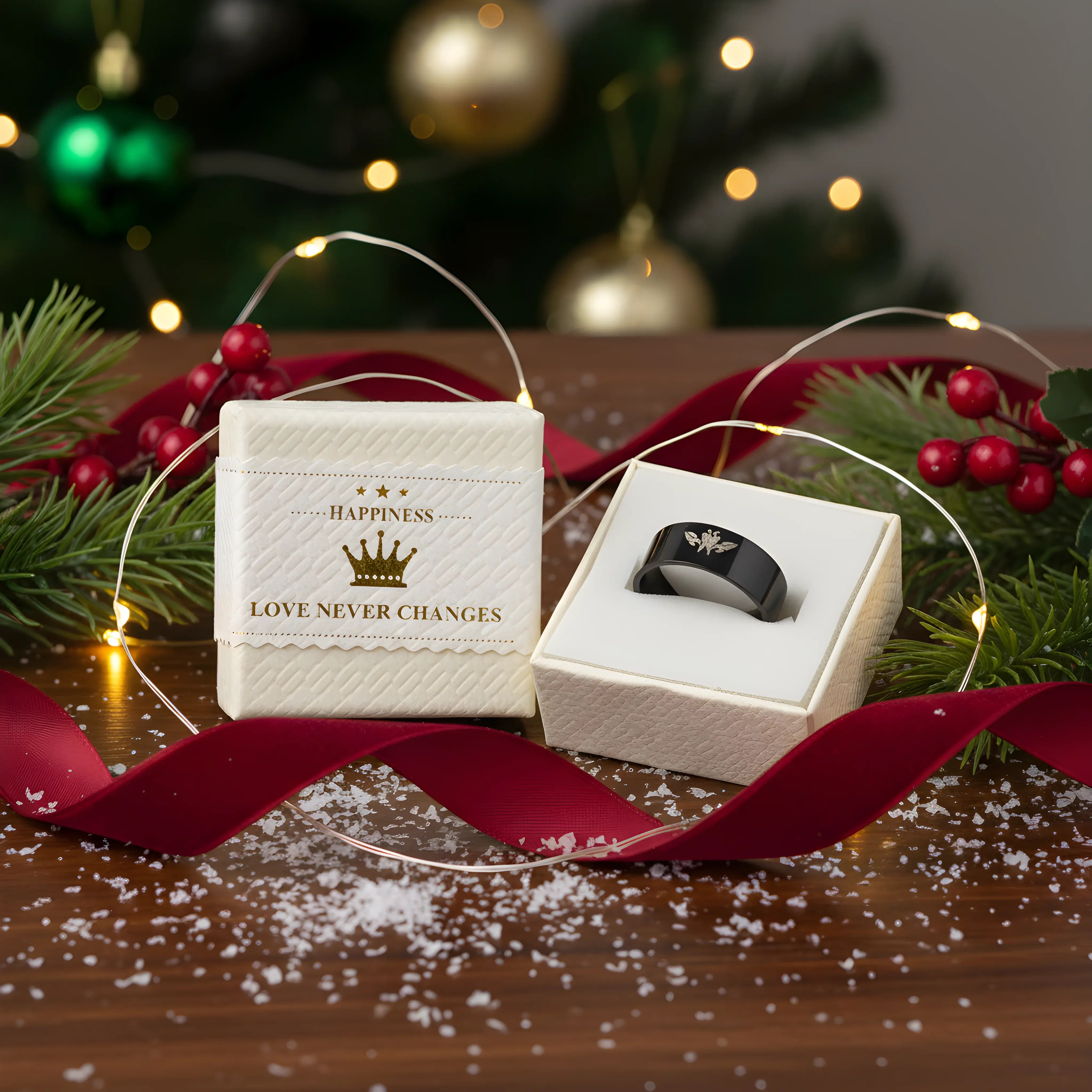 Minimalist Black Engraved Ring 5.6cm