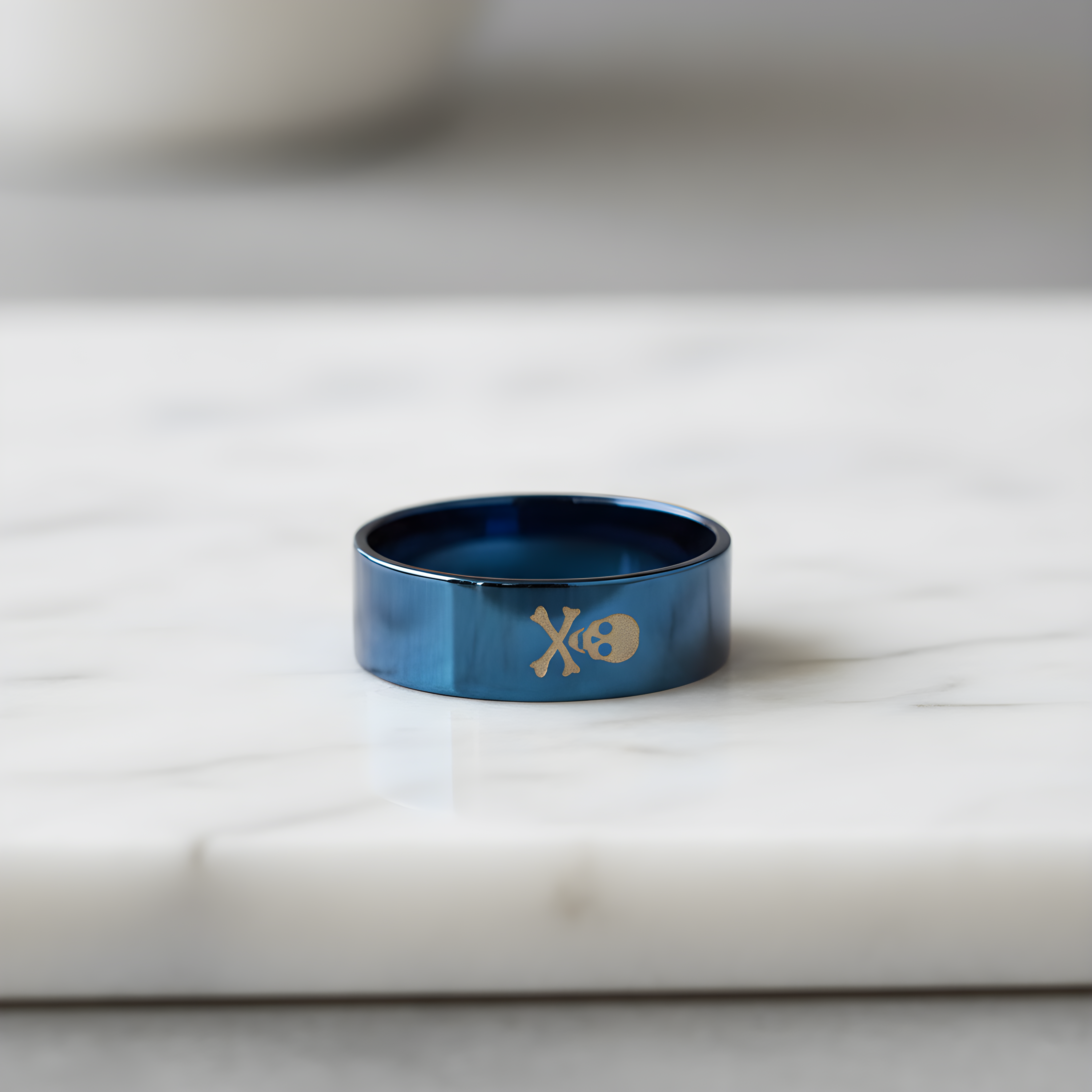 Skull & Crossbones Black Ring