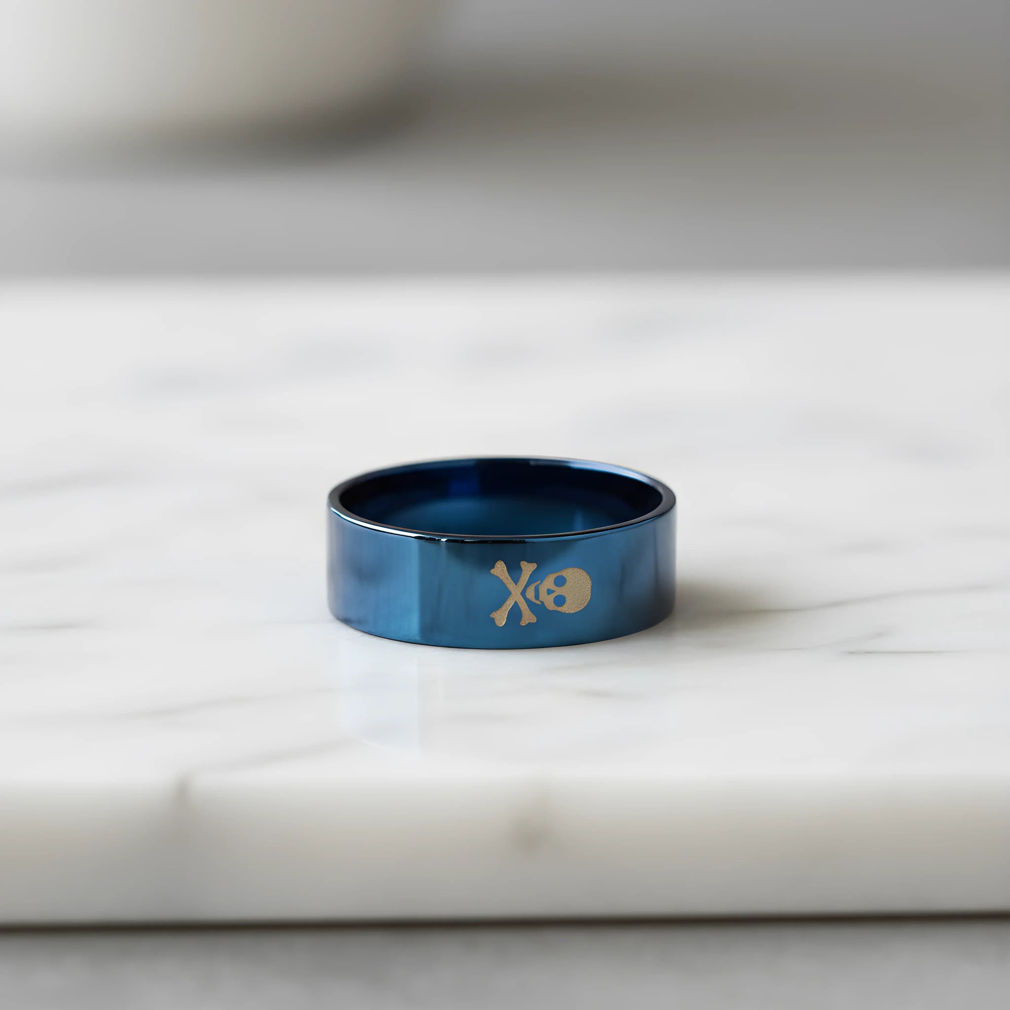 Skull & Crossbones Black Ring 6.2cm