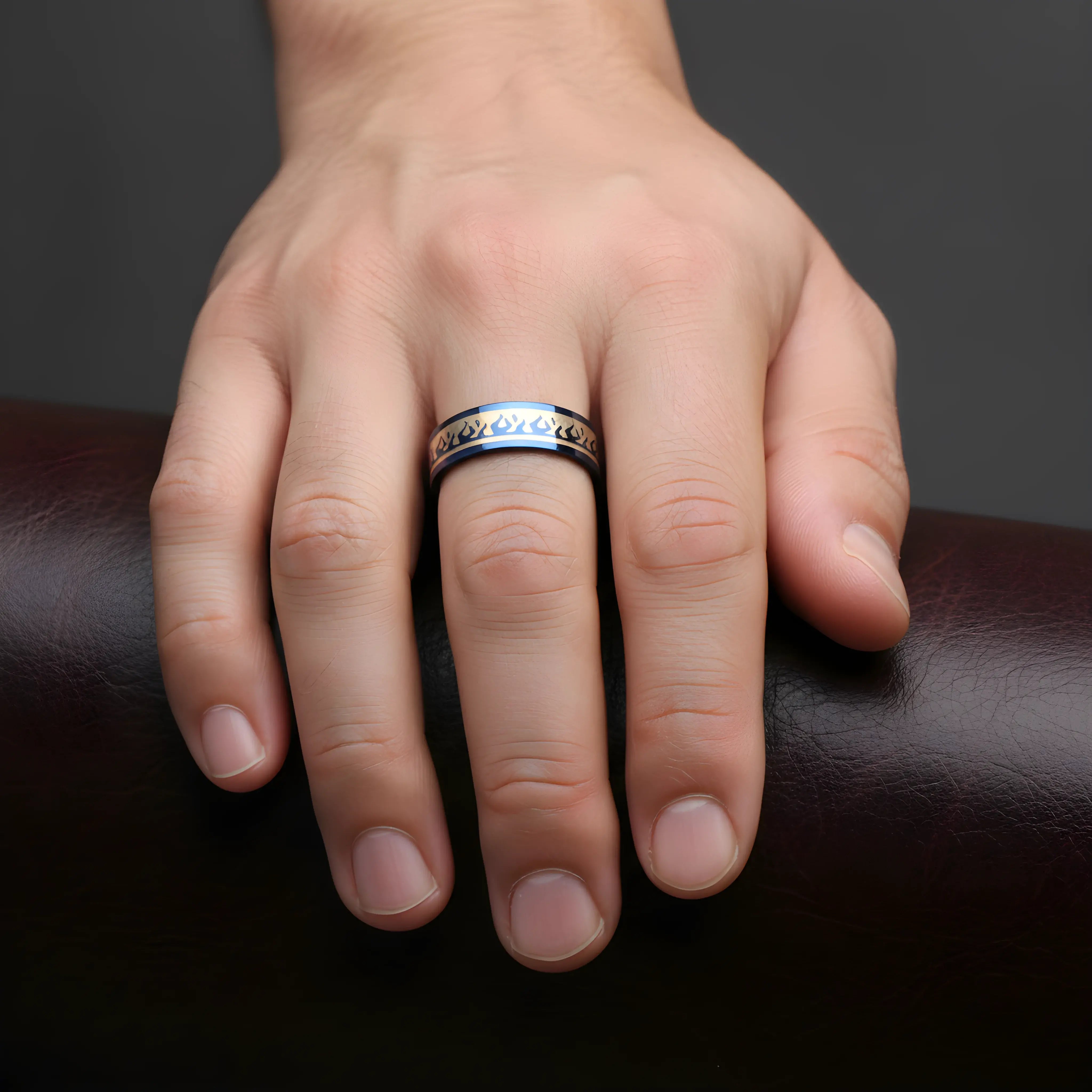 Blue Flame Pattern Ring 6.6cm