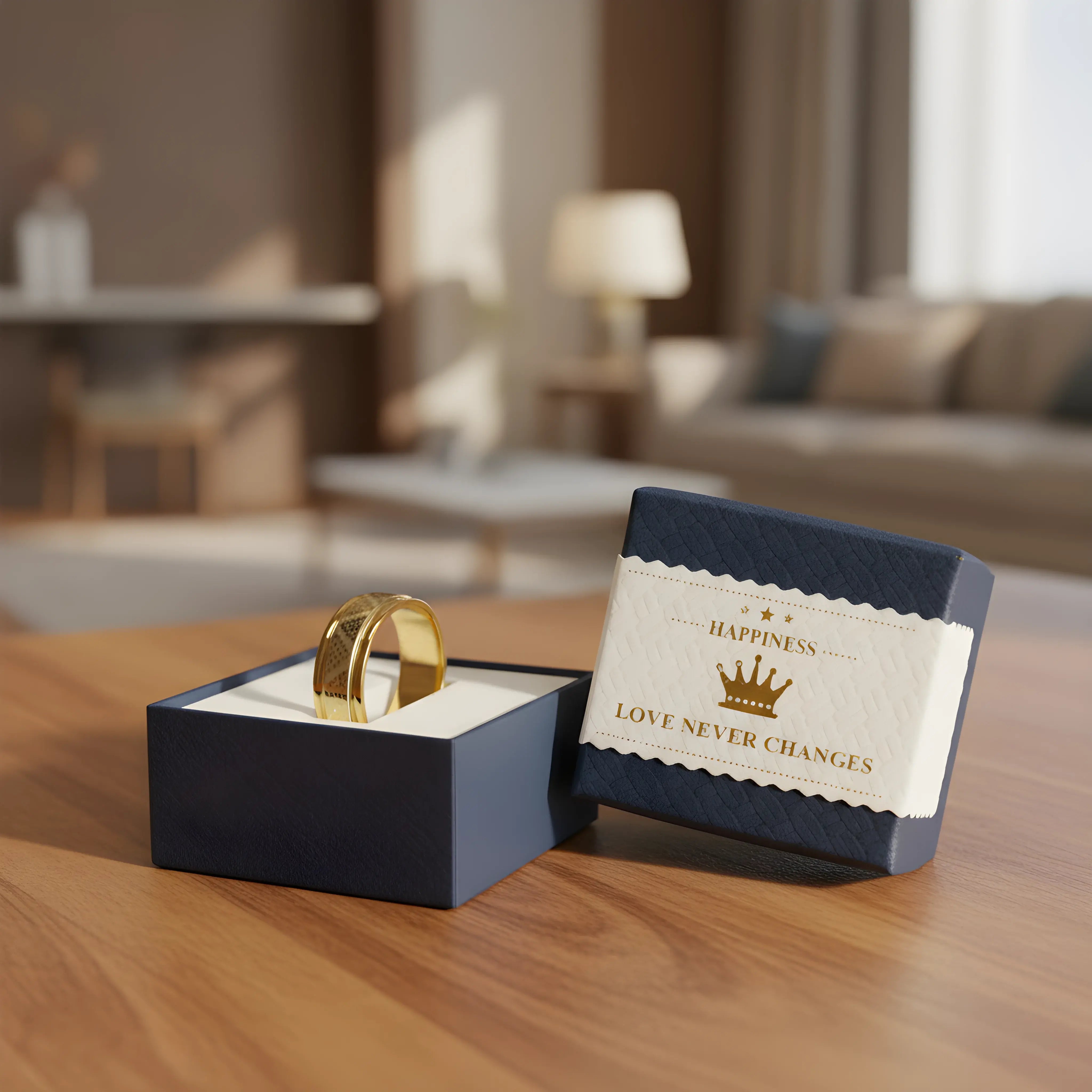 Gold Honeycomb Pattern Ring 6.5cm