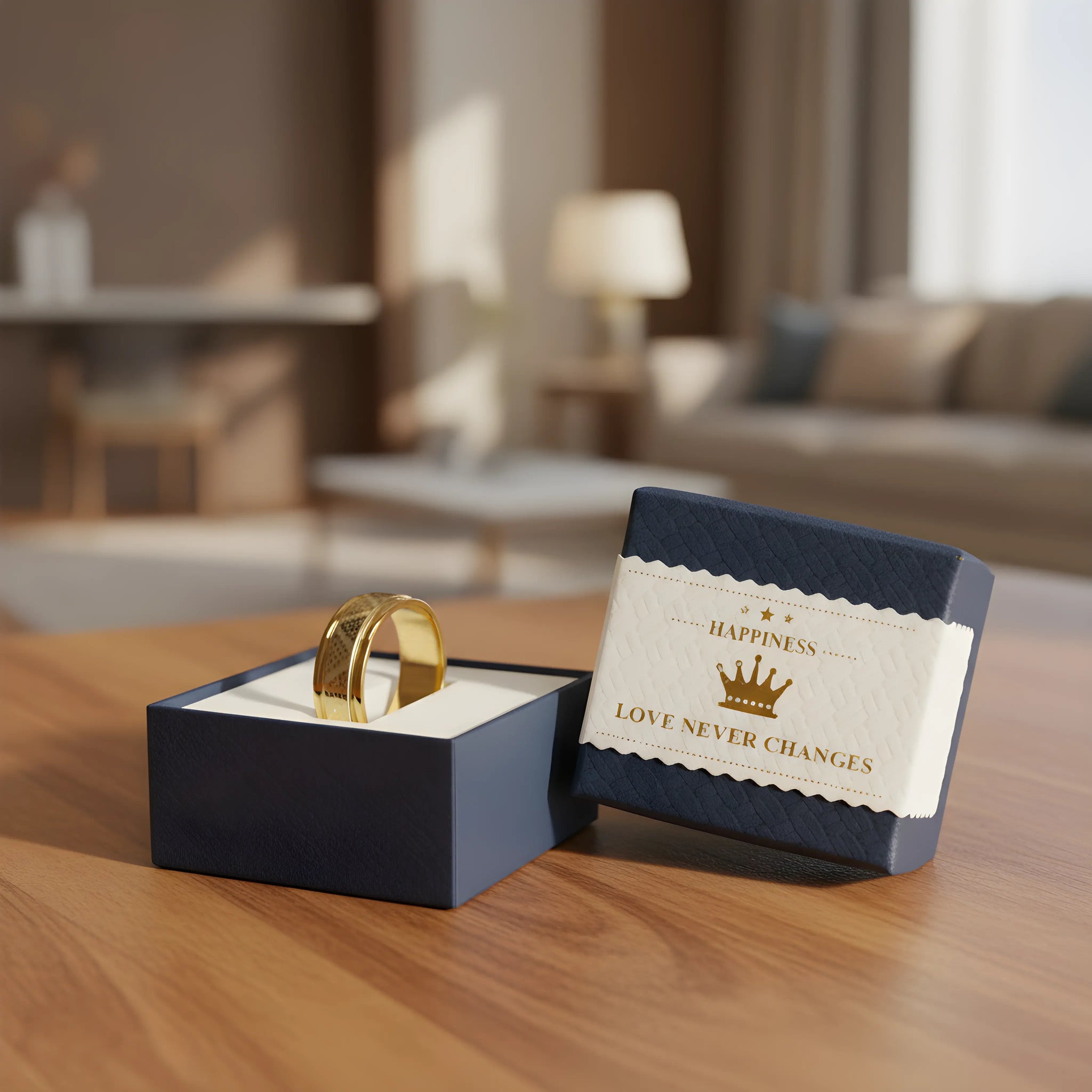 Gold Honeycomb Pattern Ring 6.5cm