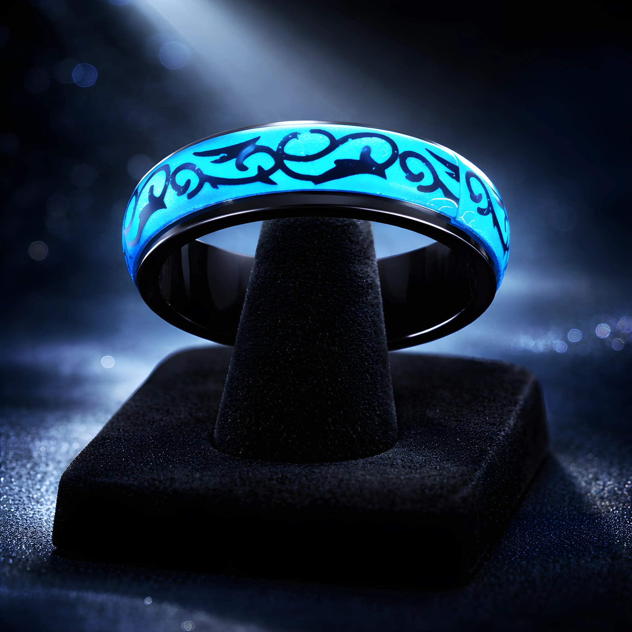 Blue Tribal Glow Ring 6.7cm