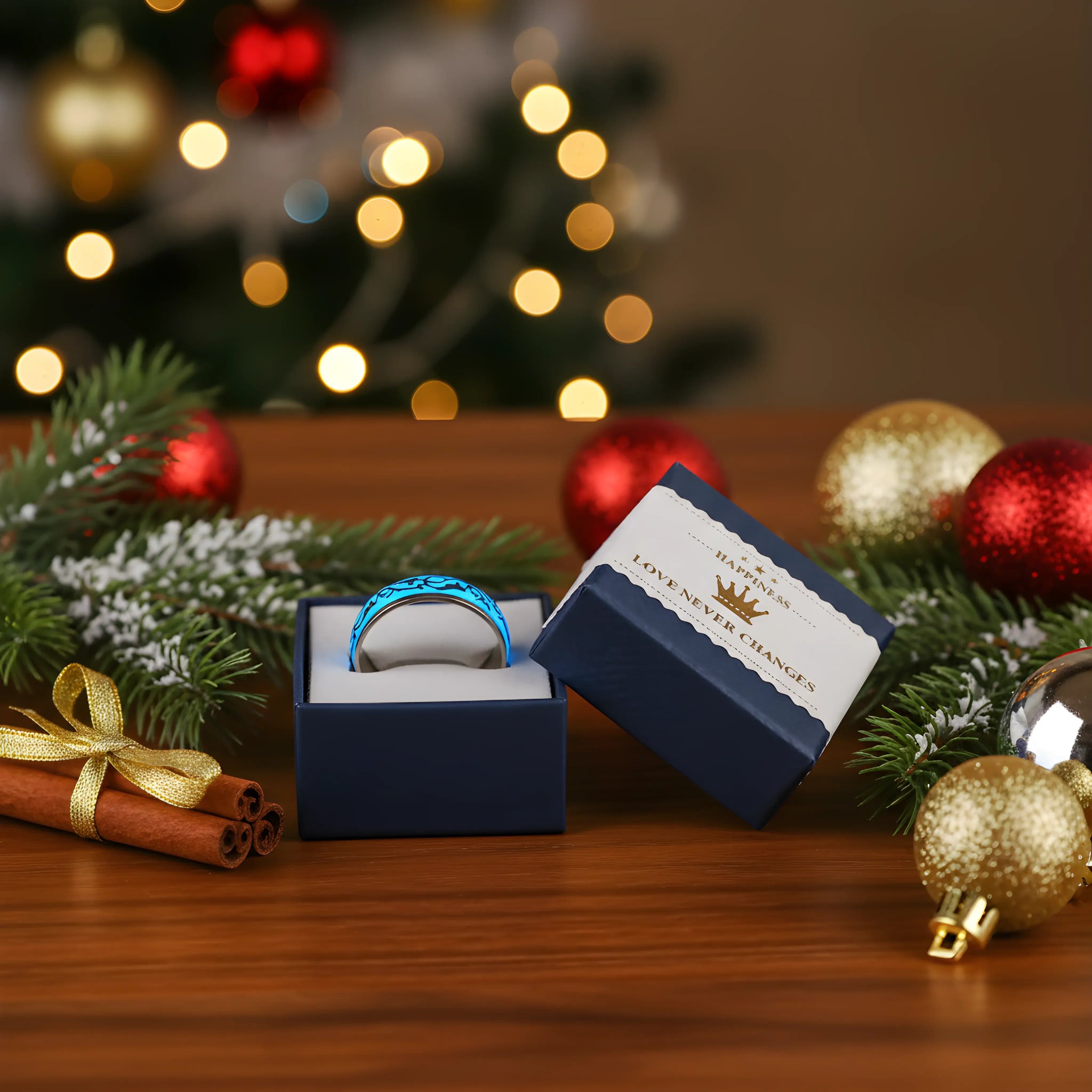 Blue Tribal Glow Ring 6.7cm