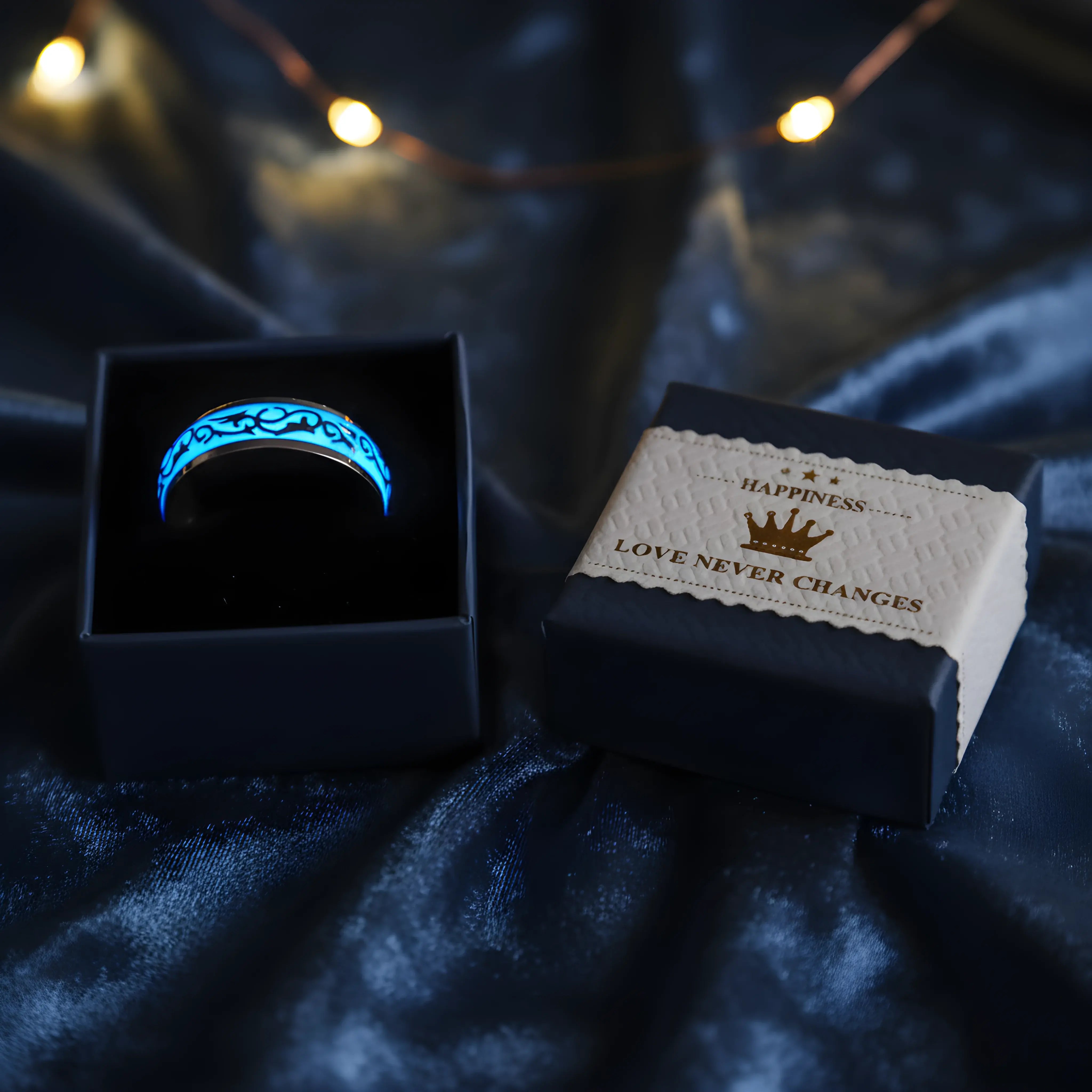 Blue Tribal Glow Ring 6.7cm