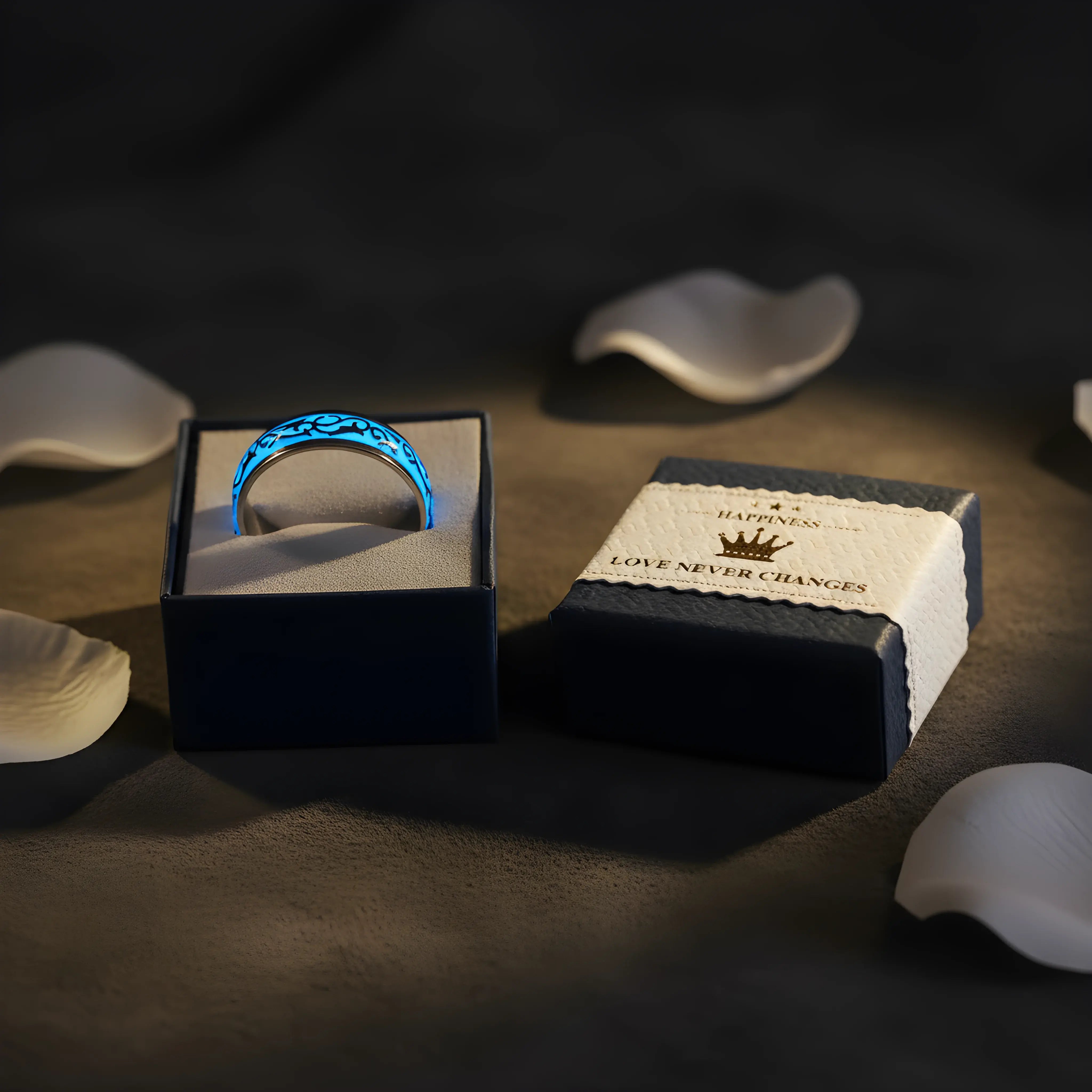 Blue Tribal Glow Ring 6.7cm