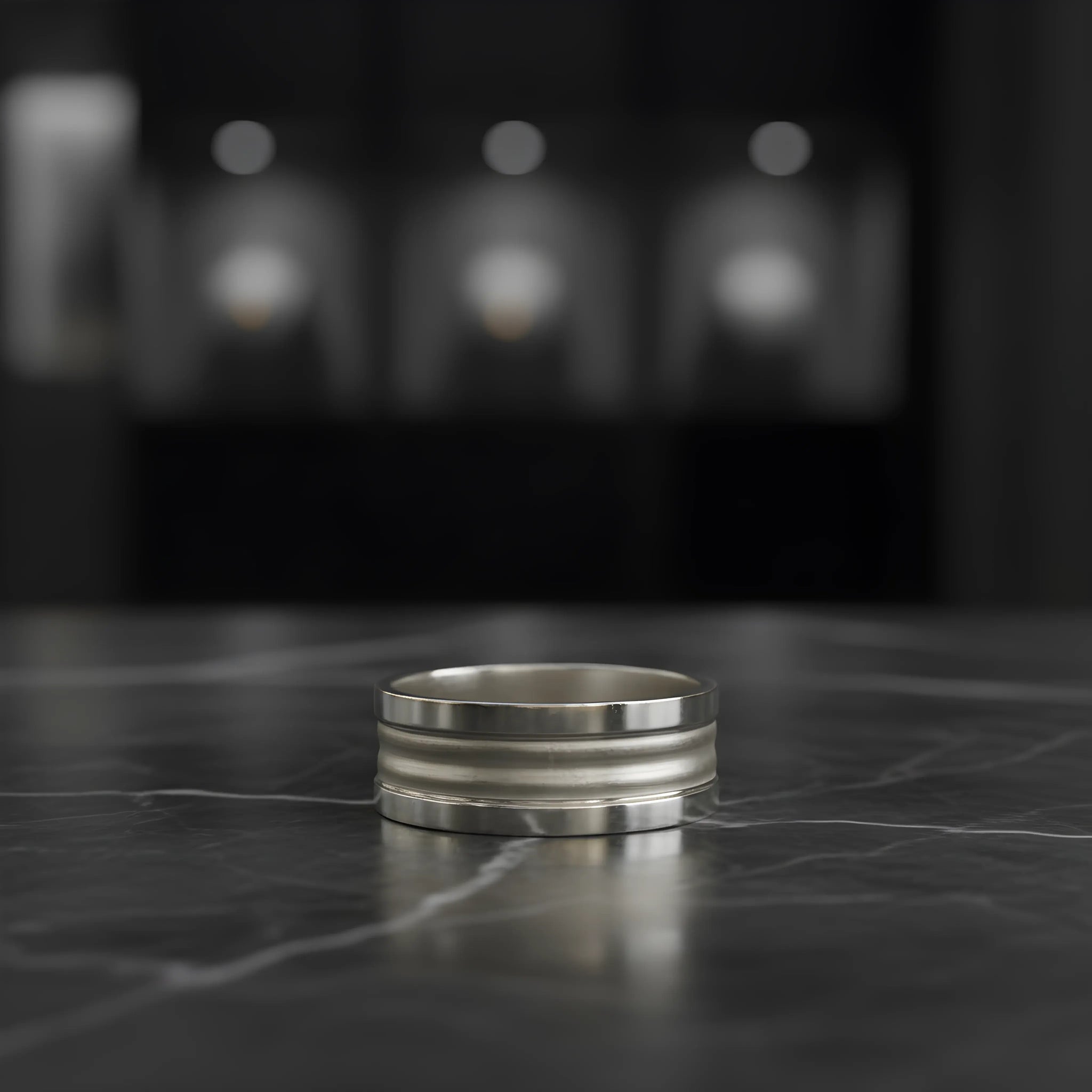 Brushed Silver Stainless Steel Ring 5.3cm